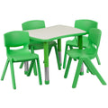 FLASH 22" x 27" Rectangular Adjustable Activity Table Set 5 Piece