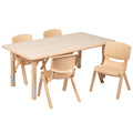 FLASH 24" x 47" Rectangular Adjustable Activity Table Set 5 Piece