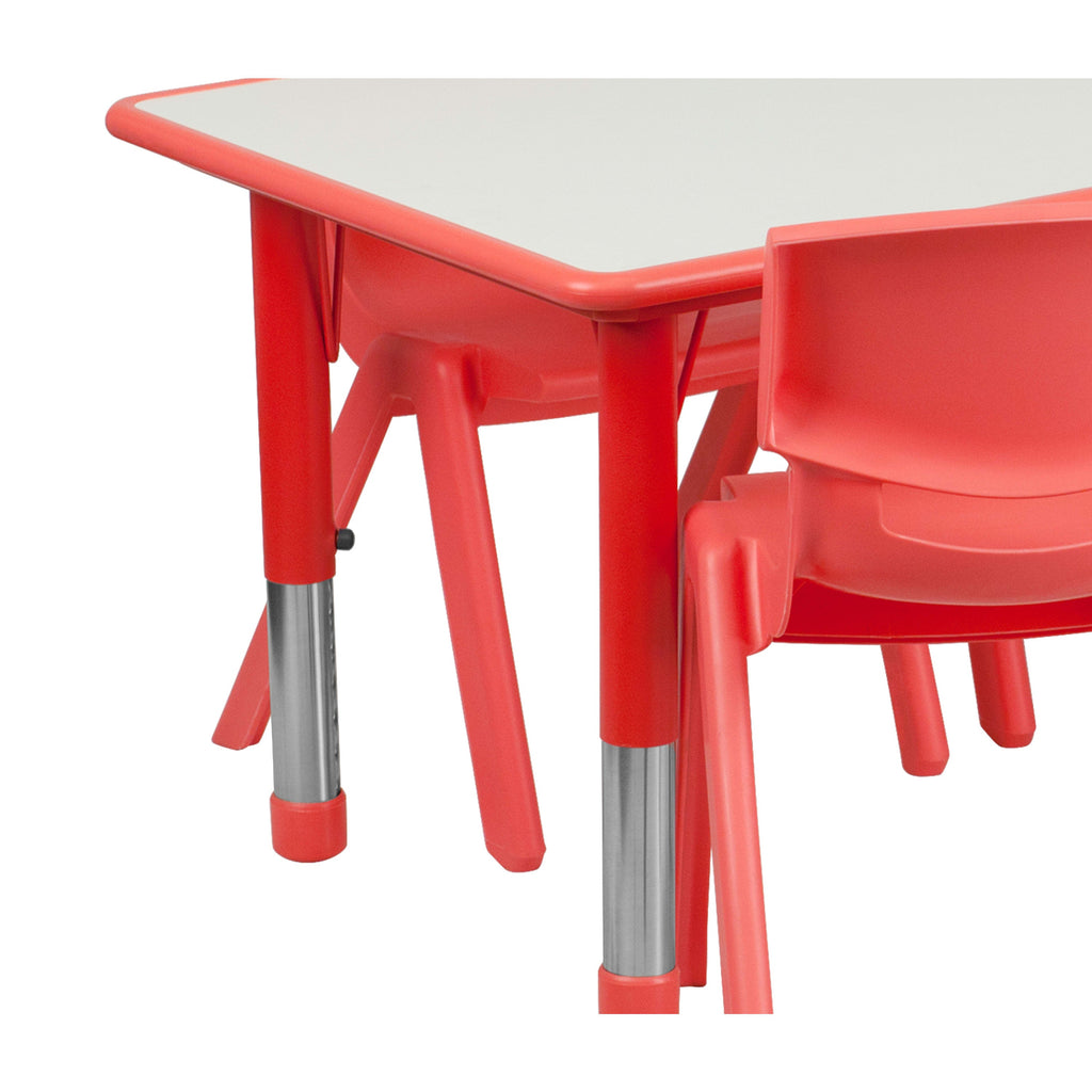FLASH 47.25" Rectangular Adjustable Activity Table Set 7 Piece
