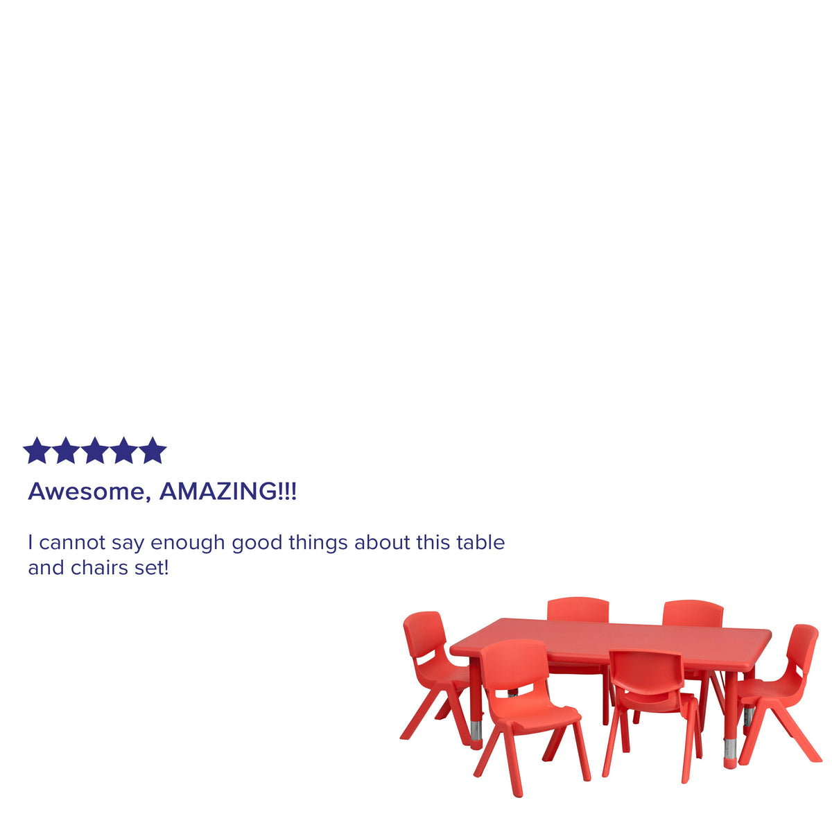 FLASH 24" x 48" Rectangular Adjustable Activity Table Set 7 Piece