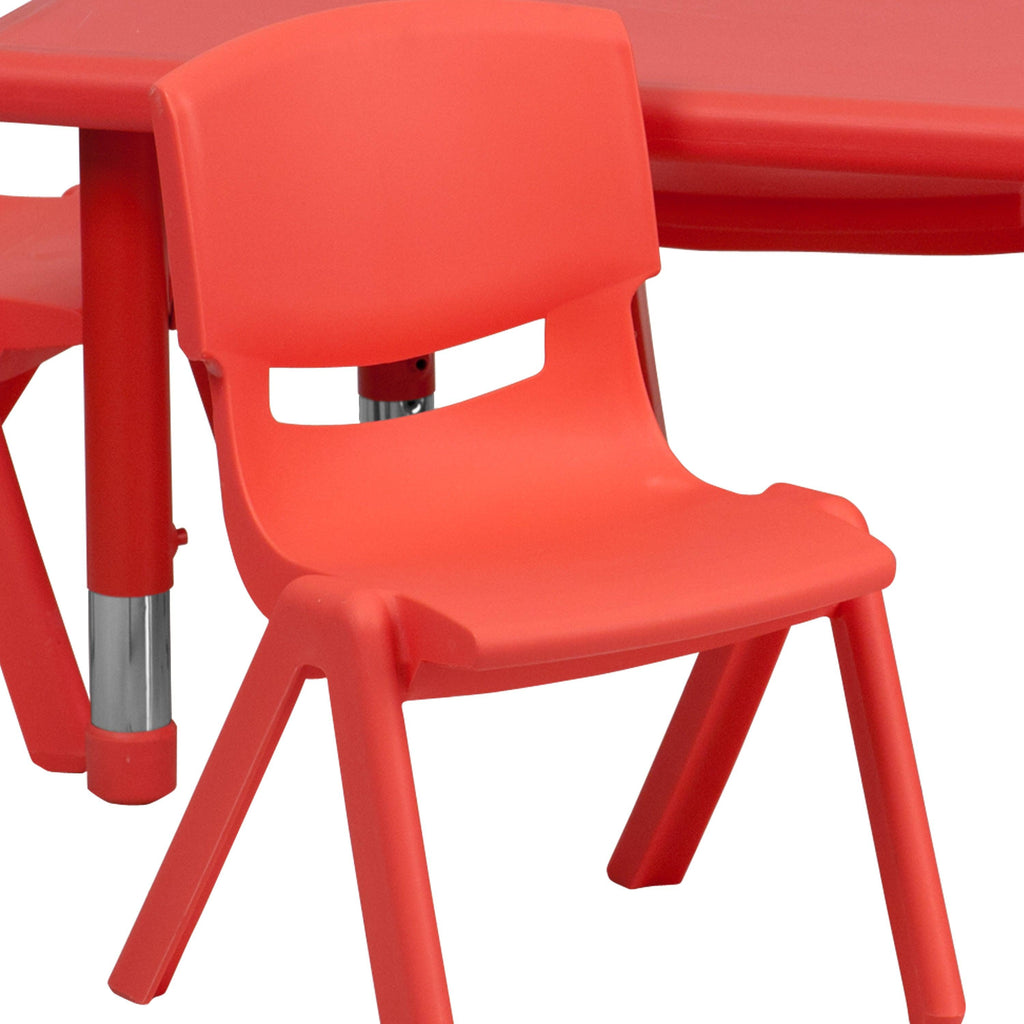 FLASH 24" x 48" Rectangular Adjustable Activity Table Set 7 Piece