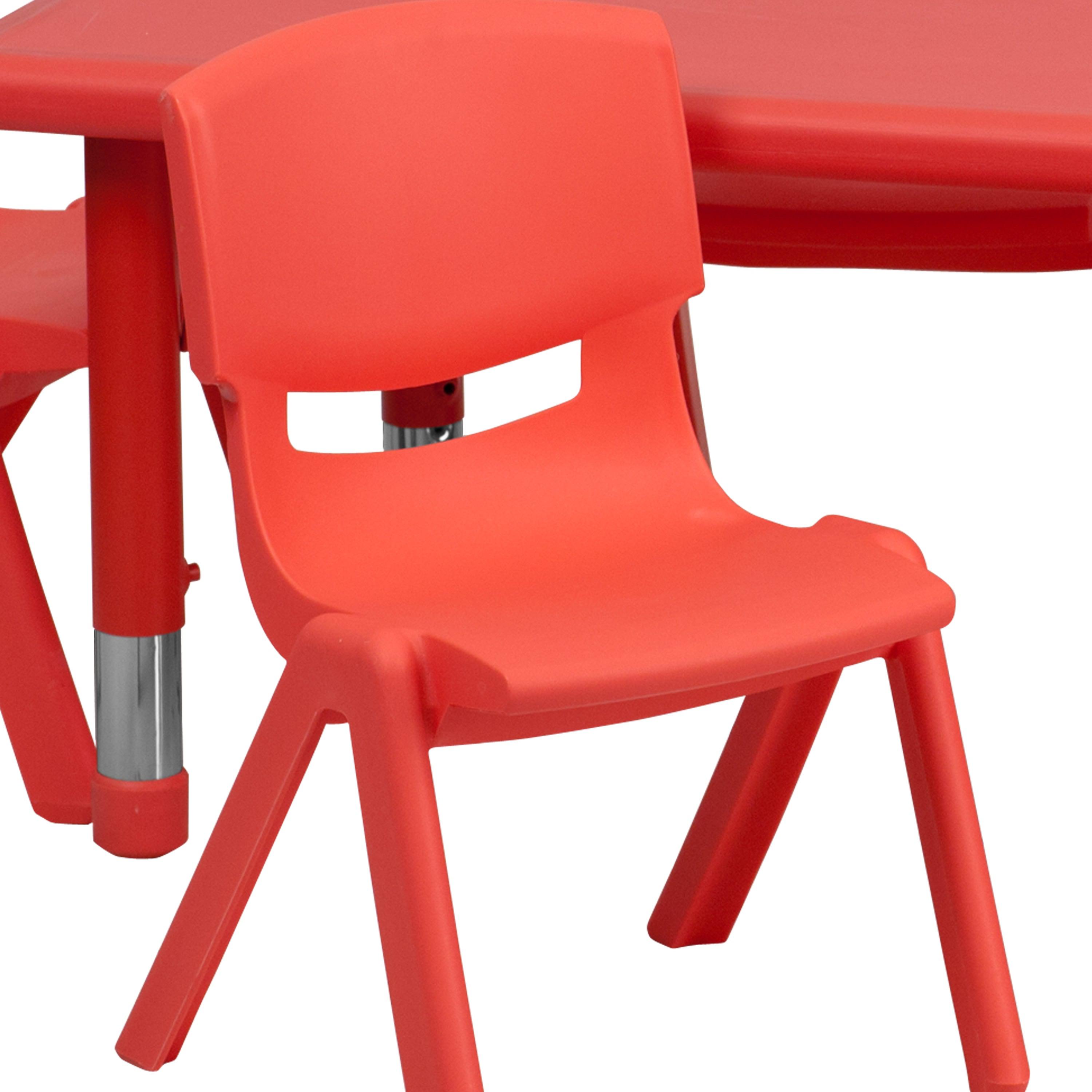 FLASH 24" x 48" Rectangular Adjustable Activity Table Set 7 Piece
