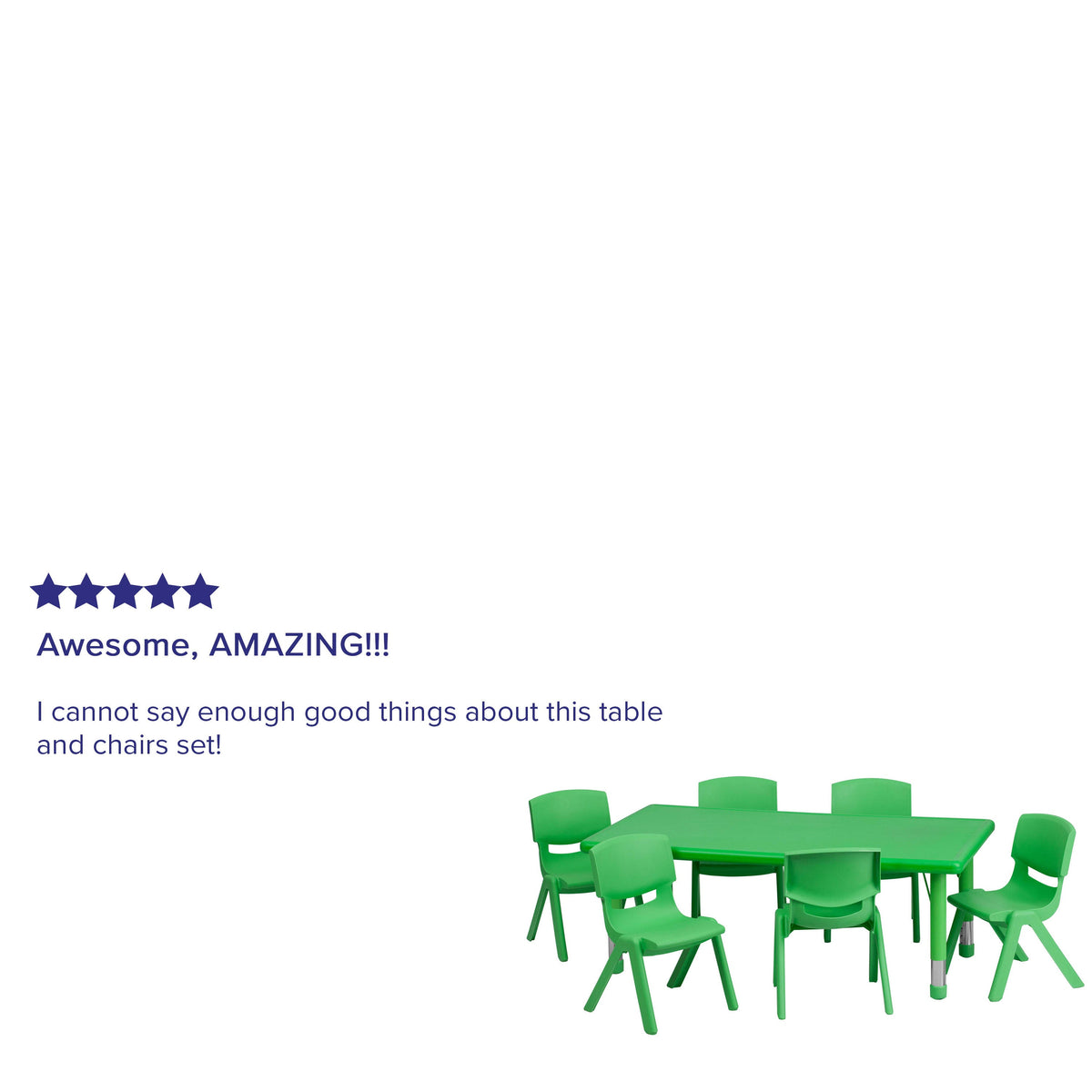 FLASH 24" x 48" Rectangular Adjustable Activity Table Set 7 Piece