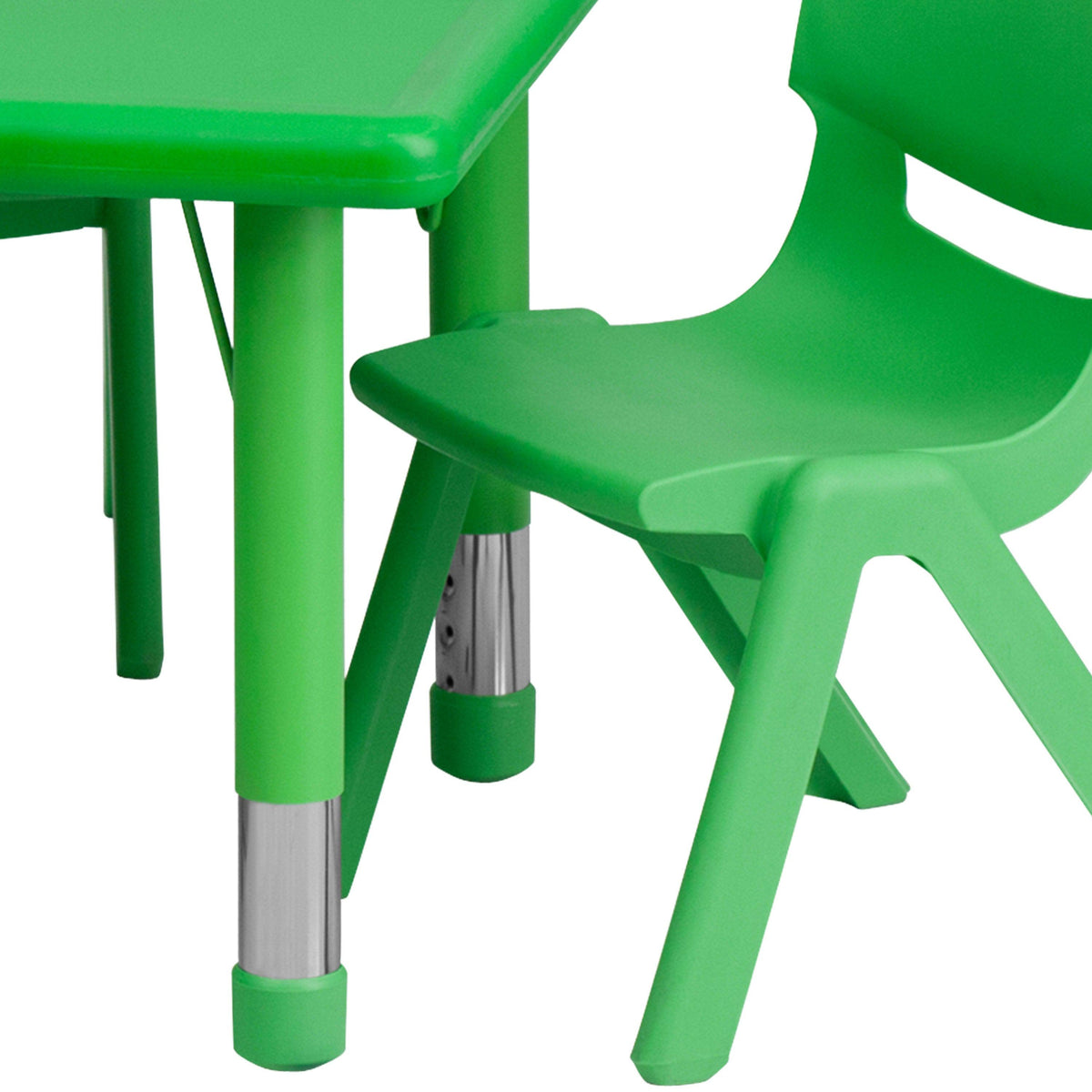 FLASH 24" x 48" Rectangular Adjustable Activity Table Set 7 Piece