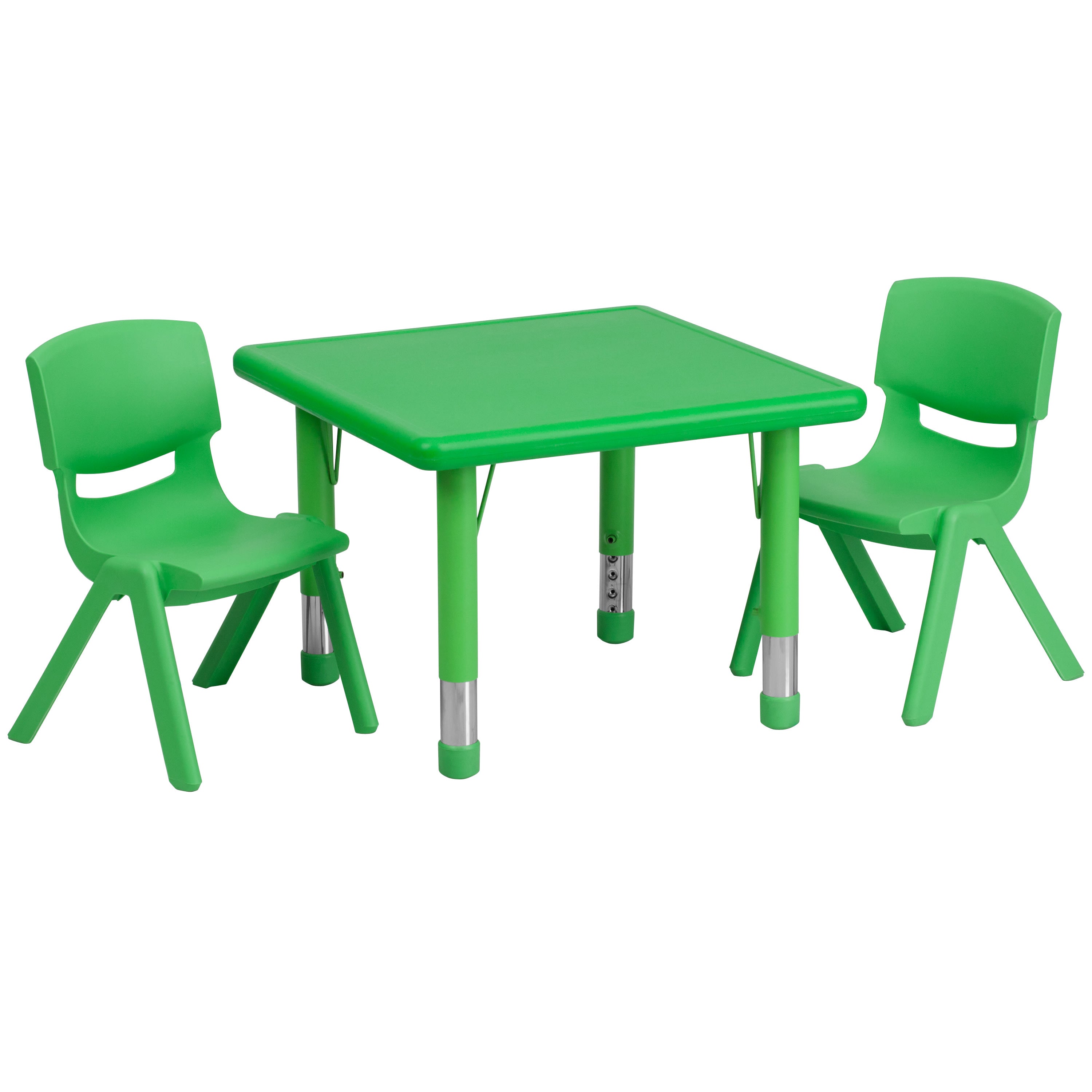 FLASH 24" Square Adjustable Activity Table Set 3 Piece
