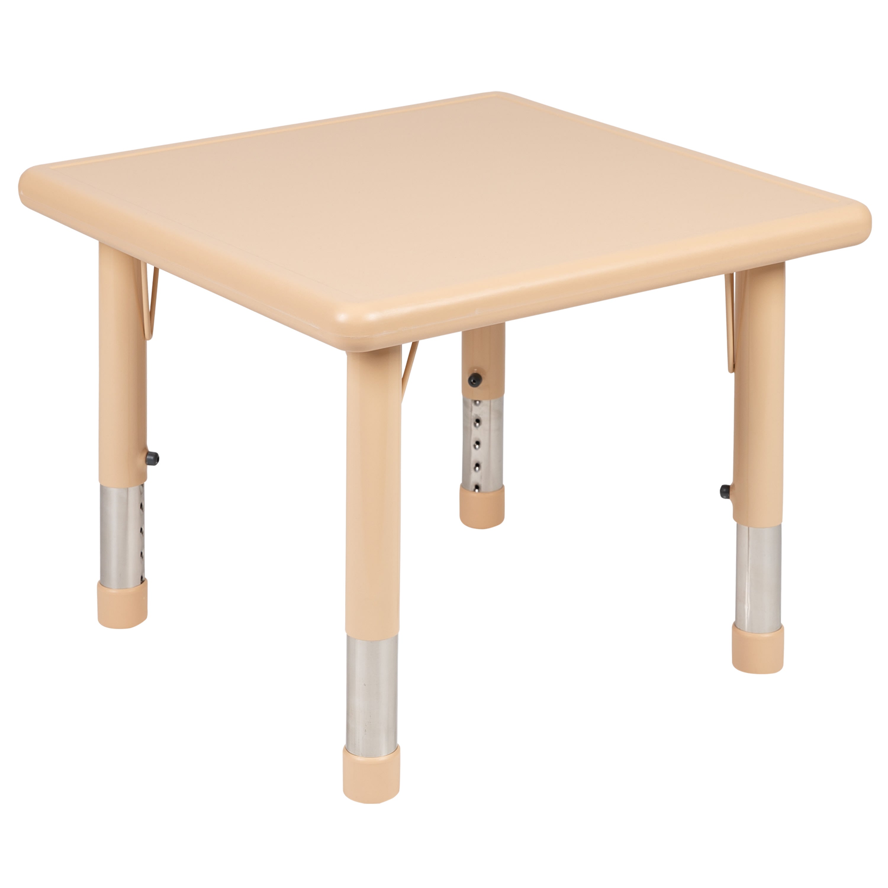FLASH 24" Square Plastic Height Adjustable Activity Table Set 5 Piece