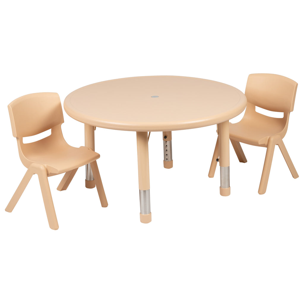 FLASH 33" Round Adjustable Activity Table Set 2 Piece