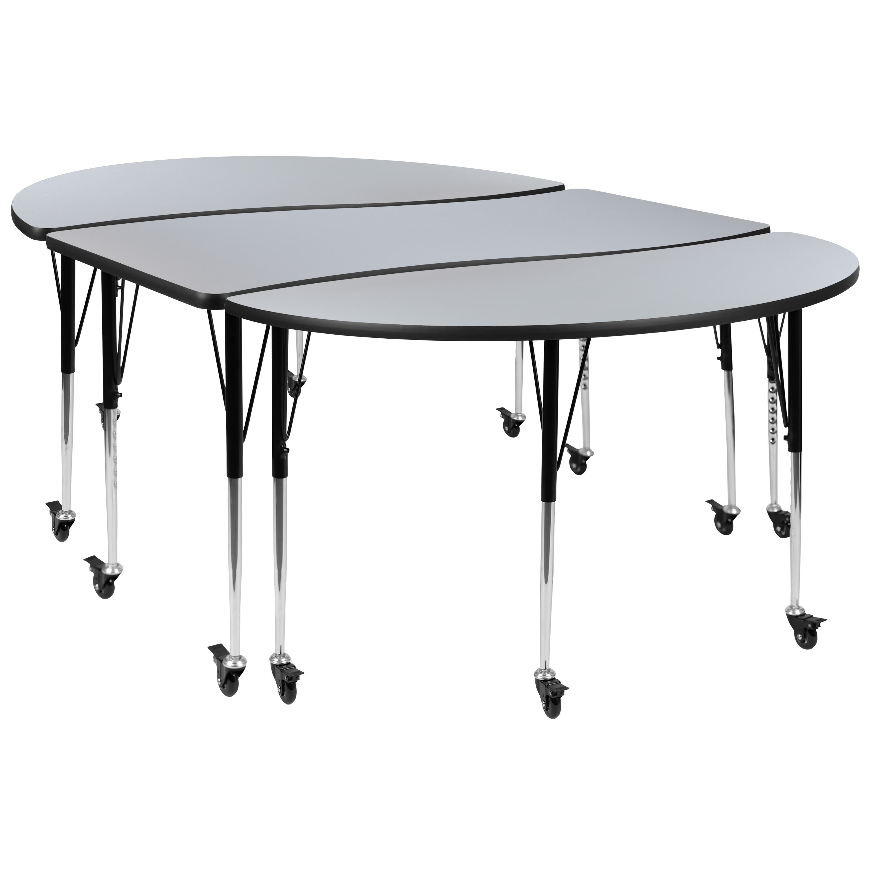 FLASH 86" Oval Wave Flexible Activity Table Set 3 Piece
