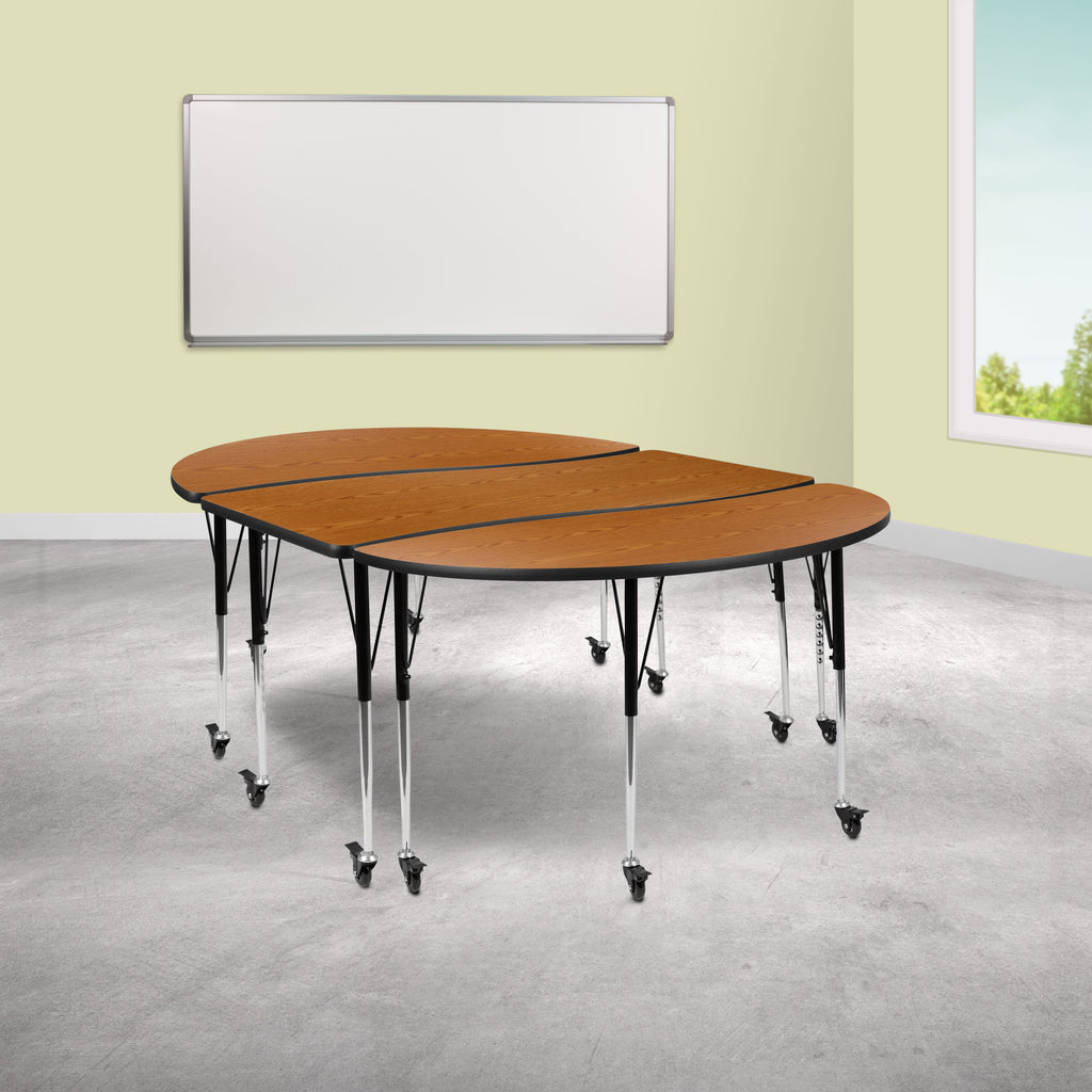 FLASH 86" Oval Wave Flexible Activity Table Set 3 Piece