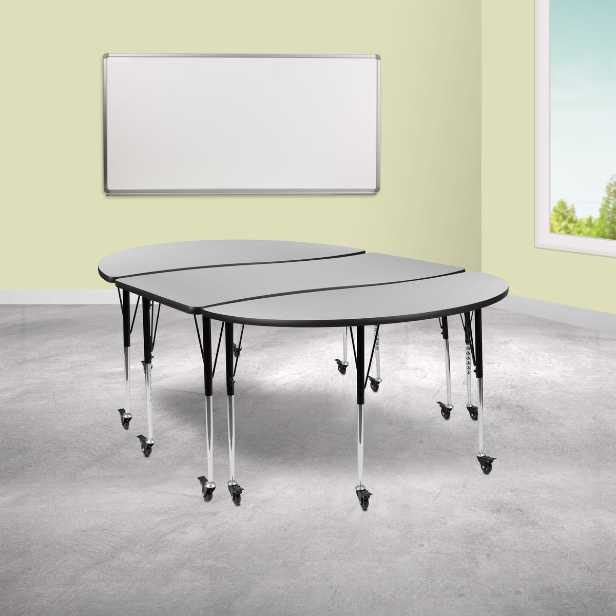 FLASH 86" Oval Wave Flexible Activity Table Set 3 Piece