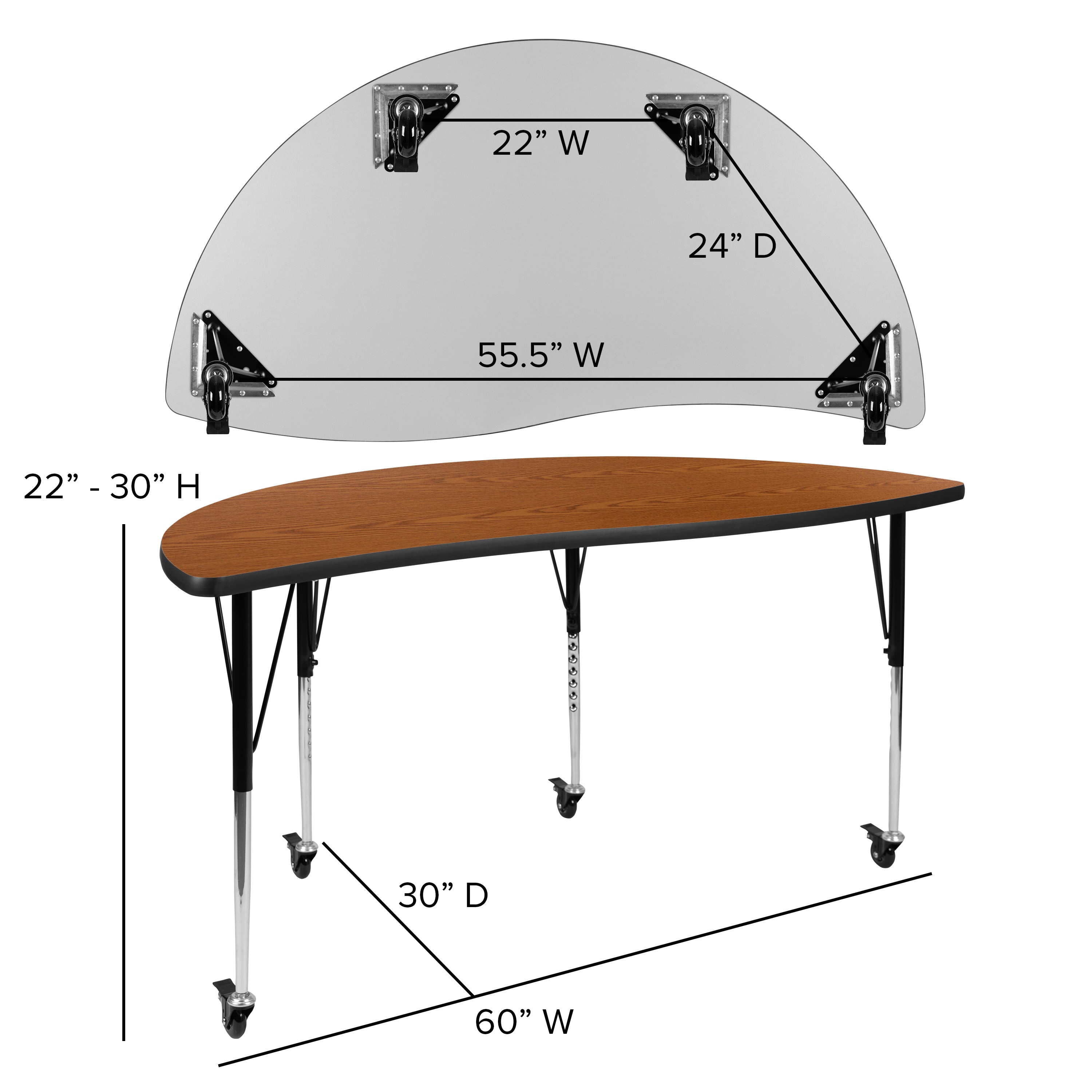 FLASH 86" Oval Wave Flexible Activity Table Set 3 Piece