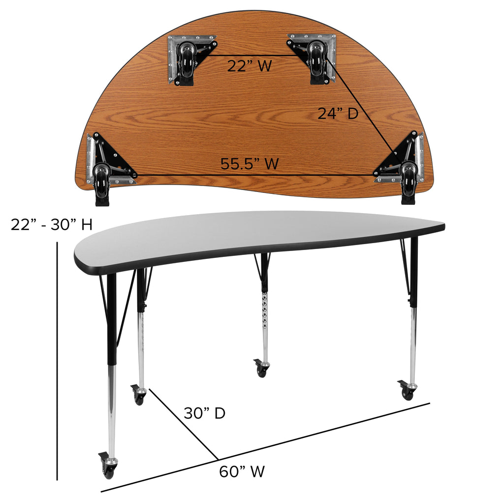 FLASH 86" Oval Wave Flexible Activity Table Set 3 Piece