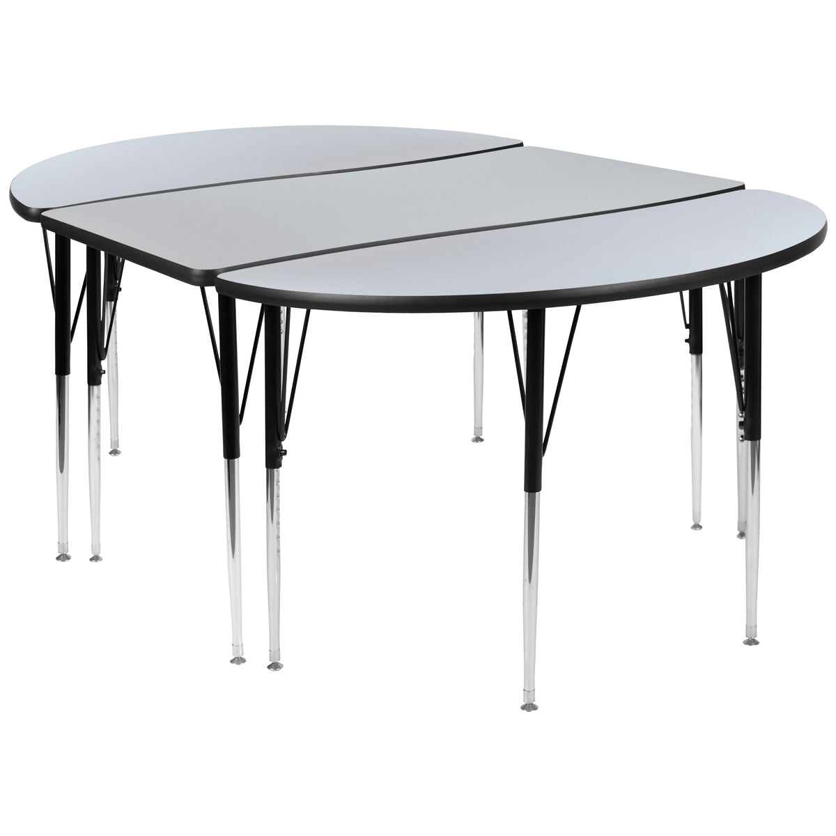 FLASH 76" Oval Wave Flexible Activity Table Set 3 Piece