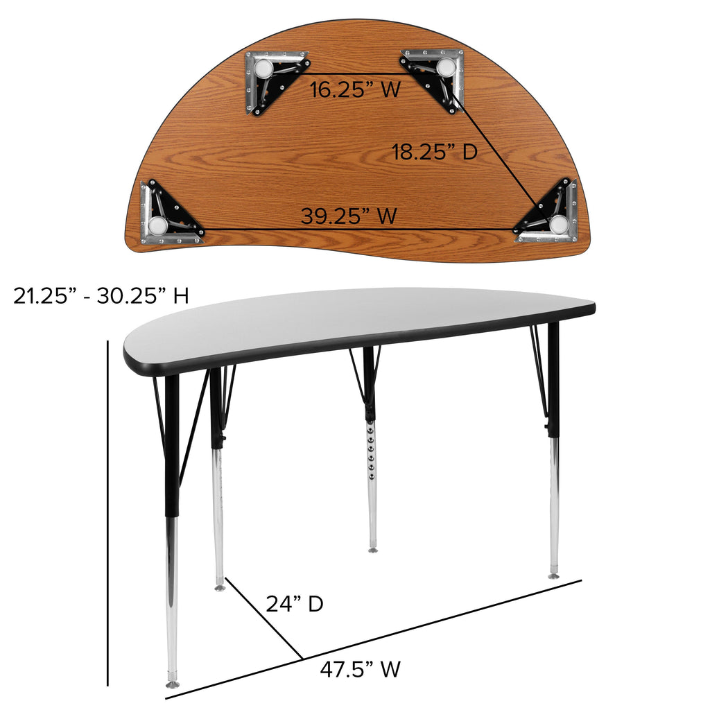 FLASH 76" Oval Wave Flexible Activity Table Set 3 Piece
