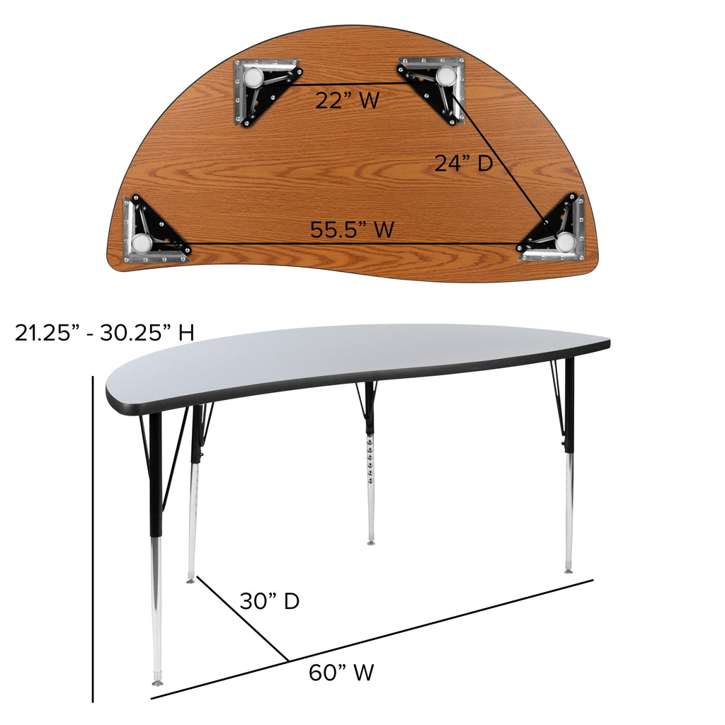 FLASH 60" Circle Wave Flexible Activity Table Set with 16" Stack Chairs
