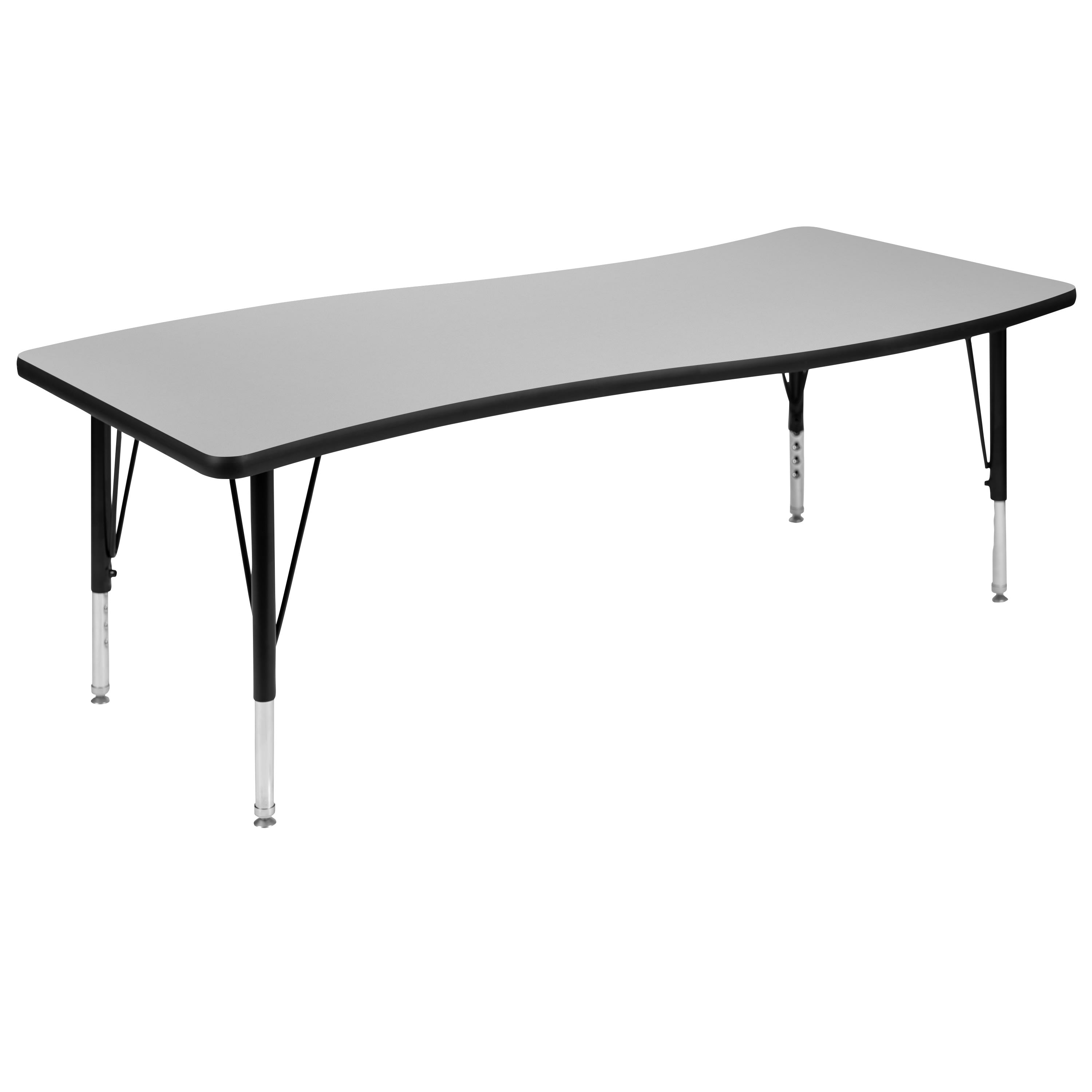 FLASH 86" Oval Wave Flexible Activity Table Set with 14" Stack Chairs