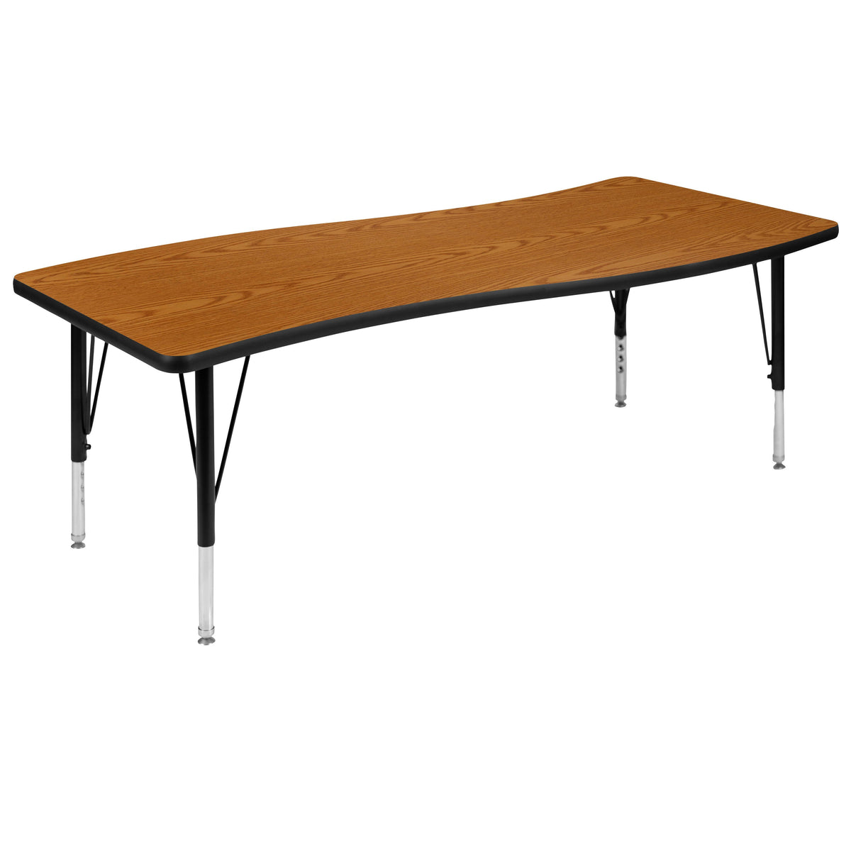 FLASH 86" Oval Wave Flexible Activity Table Set with 14" Stack Chairs