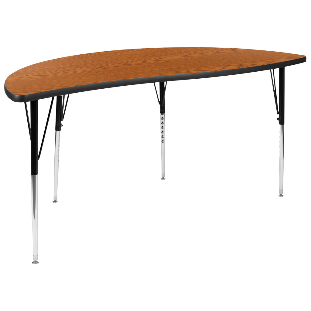 FLASH 86" Oval Wave Flexible Activity Table Set with 16" Stack Chairs