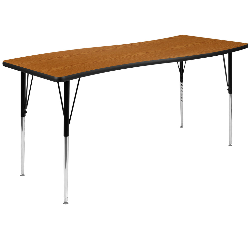 FLASH 86" Oval Wave Flexible Activity Table Set with 16" Stack Chairs