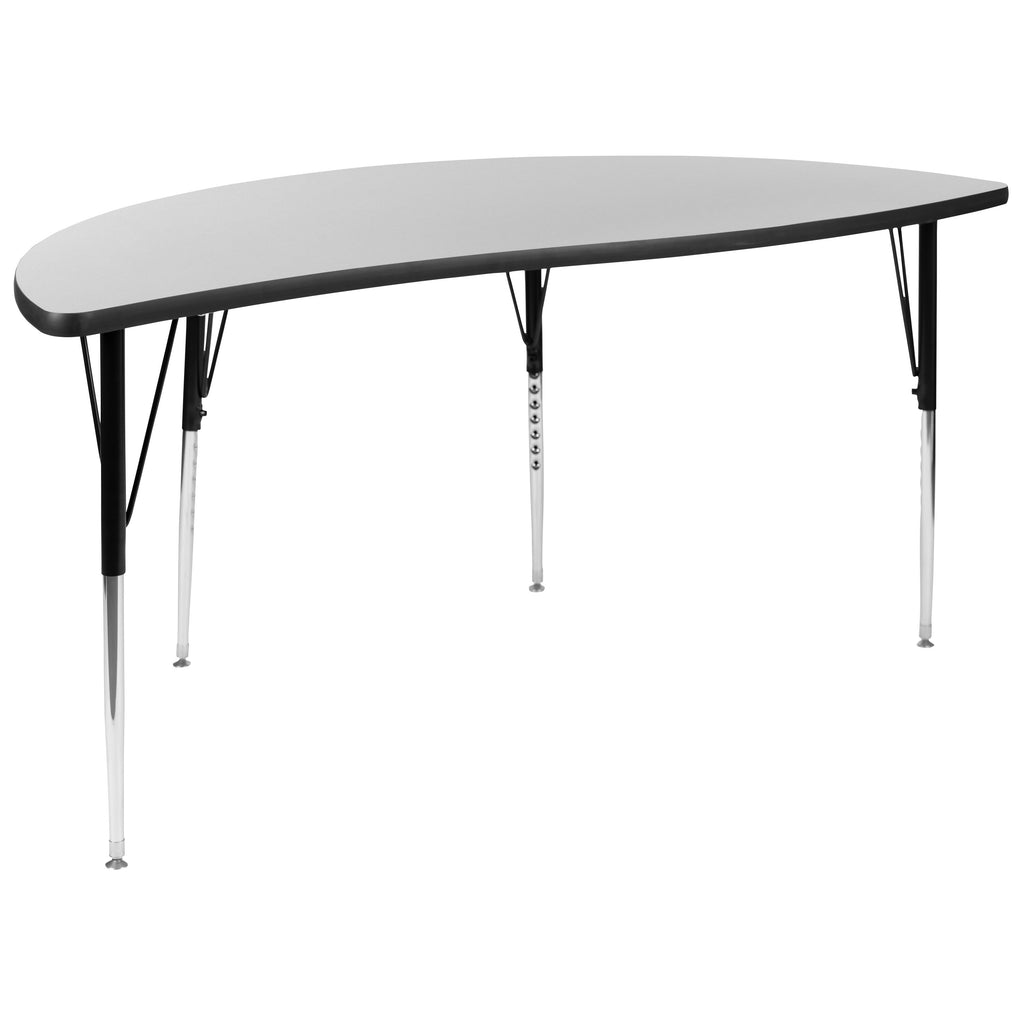 FLASH 86" Oval Wave Flexible Activity Table Set with 16" Stack Chairs