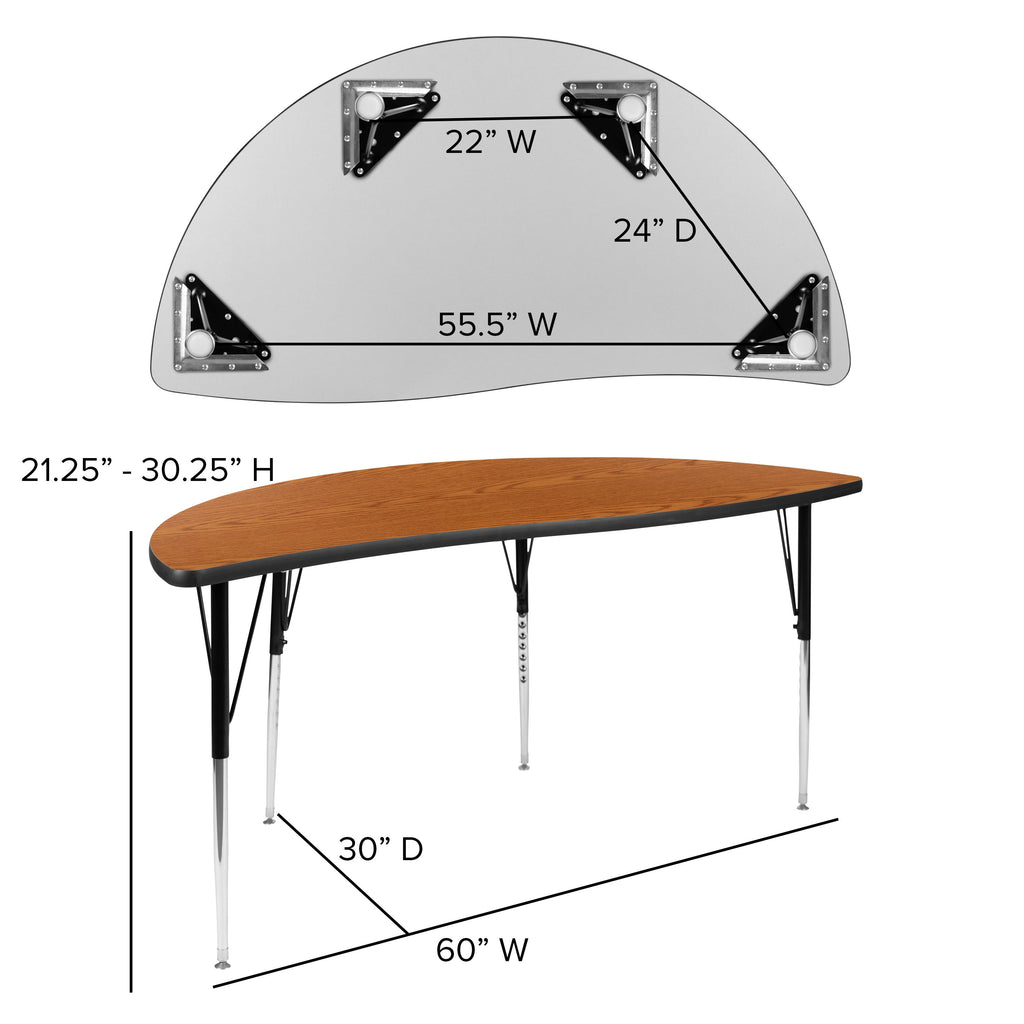 FLASH 86" Oval Wave Flexible Activity Table Set with 18" Stack Chairs