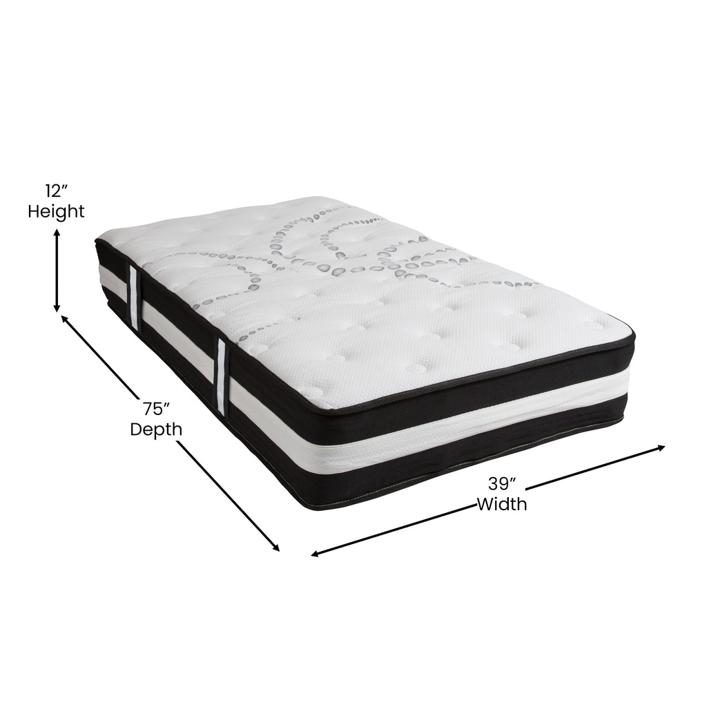 Capri 12-Inch Hybrid Pocket Spring Mattress Twin