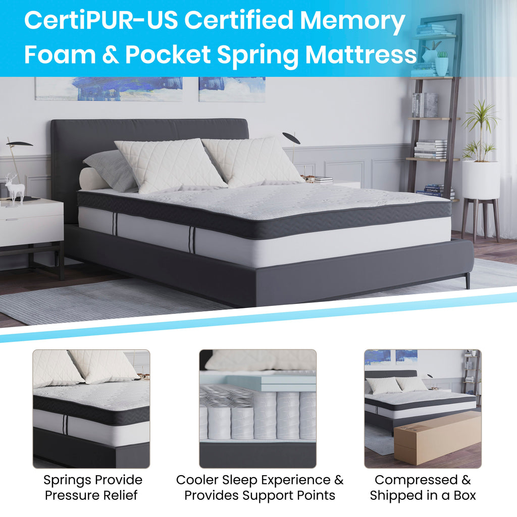 Capri 12-Inch Memory Foam and Pocket Spring Hybrid Mattress