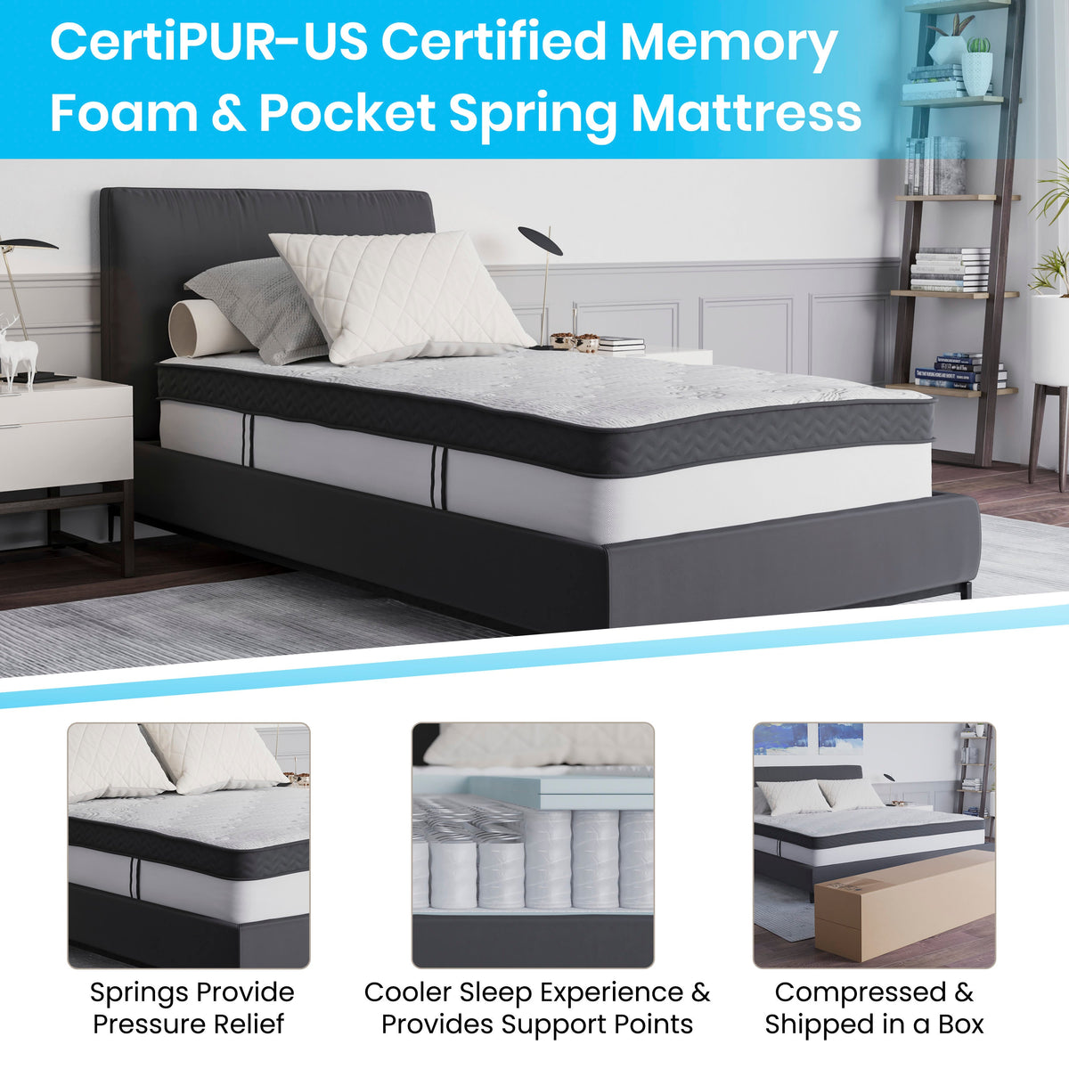 Capri 12-Inch Memory Foam and Pocket Spring Hybrid Mattress