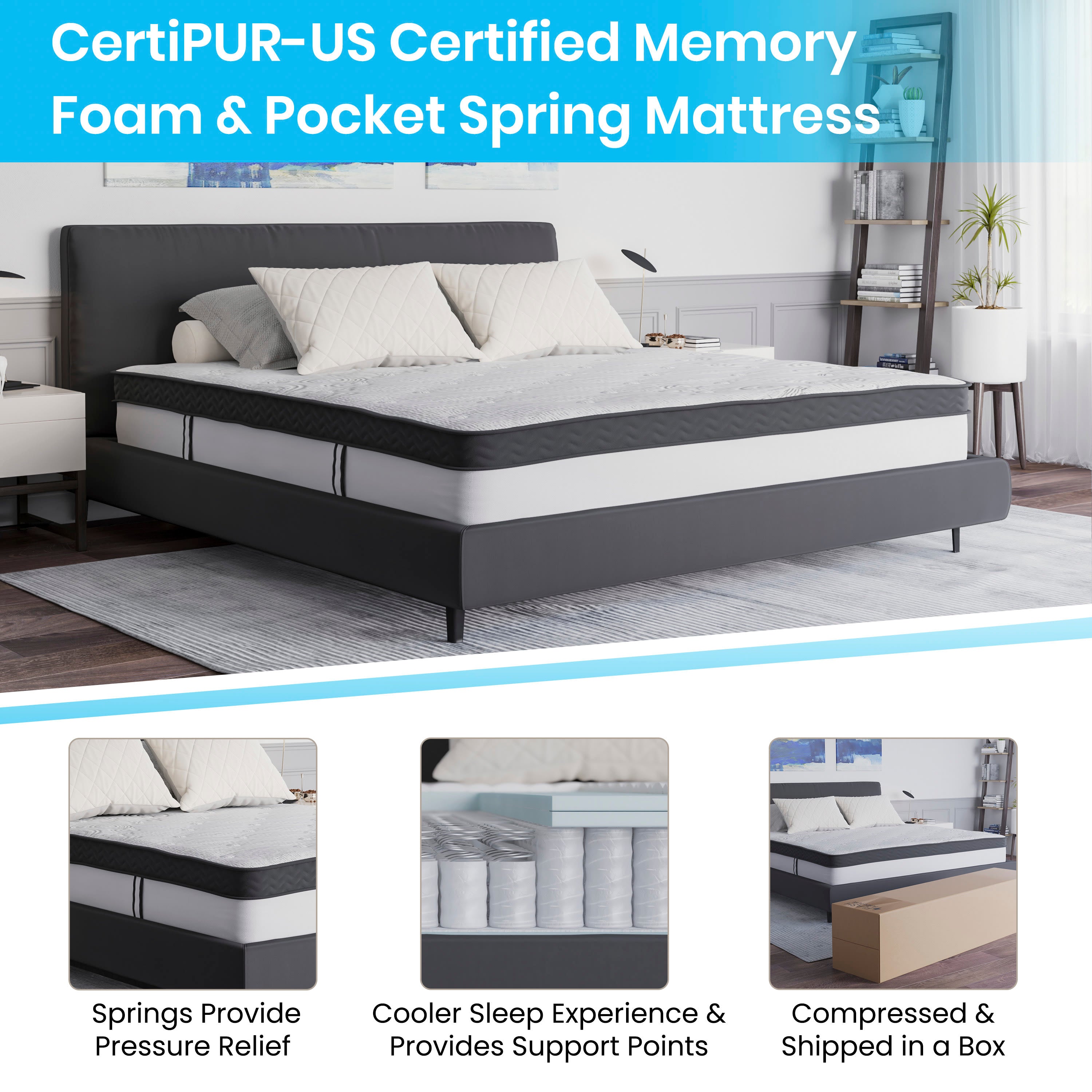 Capri 12-Inch Memory Foam and Pocket Spring Hybrid Mattress