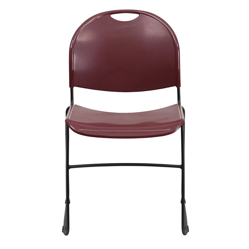 Flash Hercules Series 880 lb Capacity Ultra-Compact Stack Chair Metal Frame Black