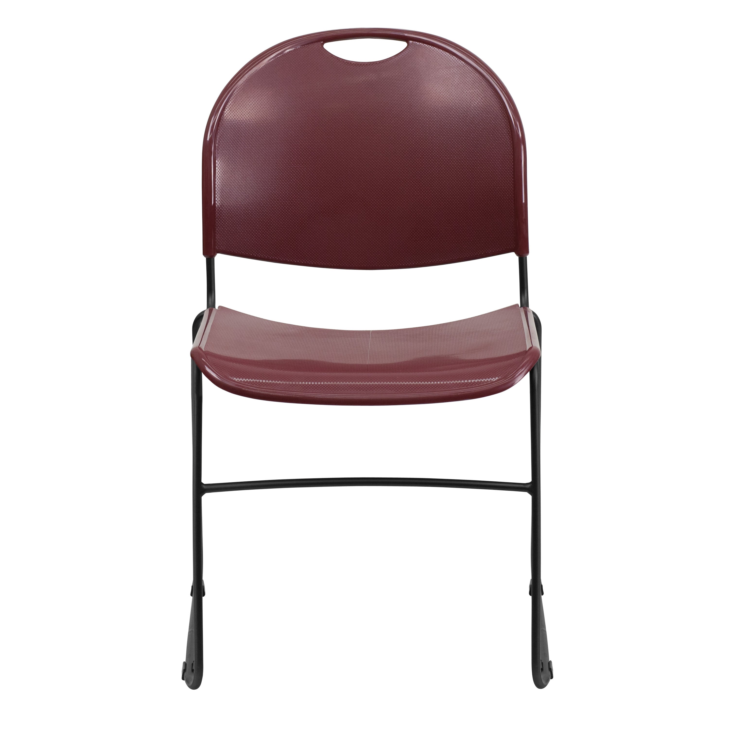 Flash Hercules Series 880 lb Capacity Ultra-Compact Stack Chair Metal Frame Black