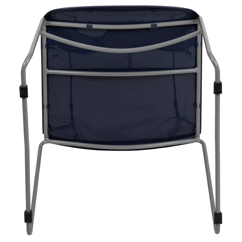 Flash Hercules Series 880 lb Capacity Ultra-Compact Stack Chair Metal Frame Black