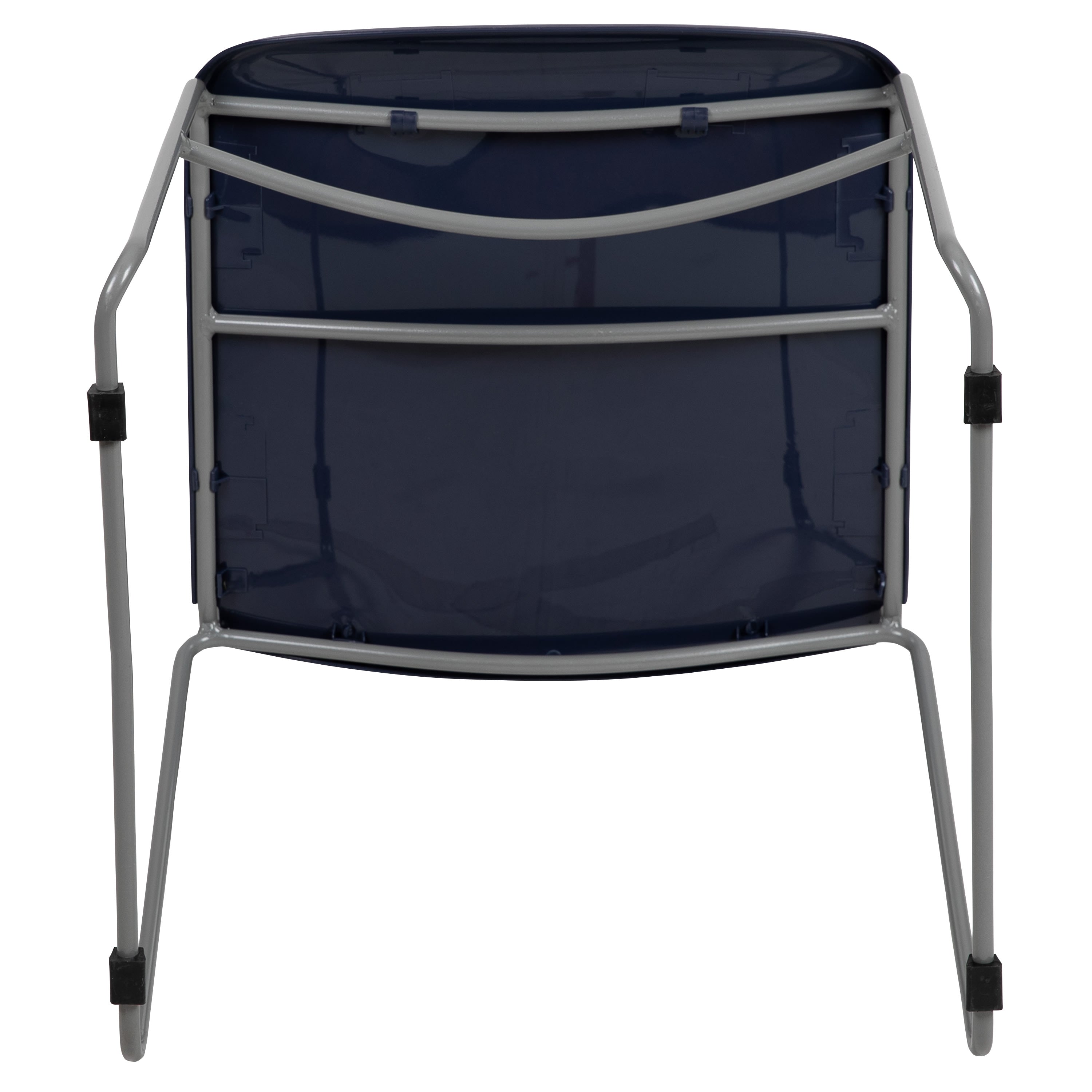 Flash Hercules Series 880 lb Capacity Ultra-Compact Stack Chair Metal Frame Black