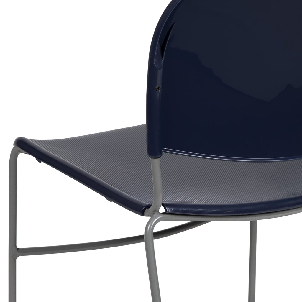 Flash Hercules Series 880 lb Capacity Ultra-Compact Stack Chair Metal Frame Black