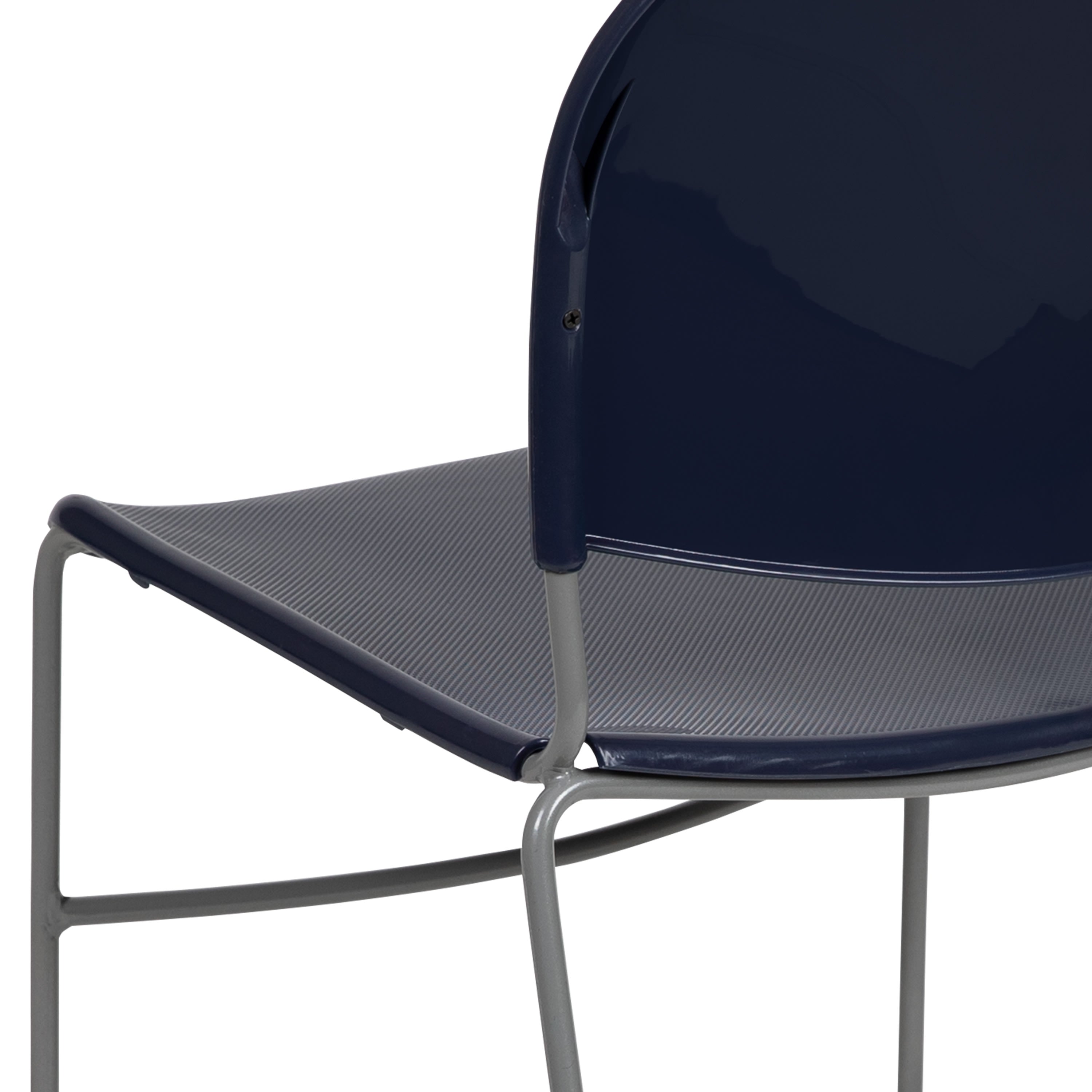 Flash Hercules Series 880 lb Capacity Ultra-Compact Stack Chair Metal Frame Black