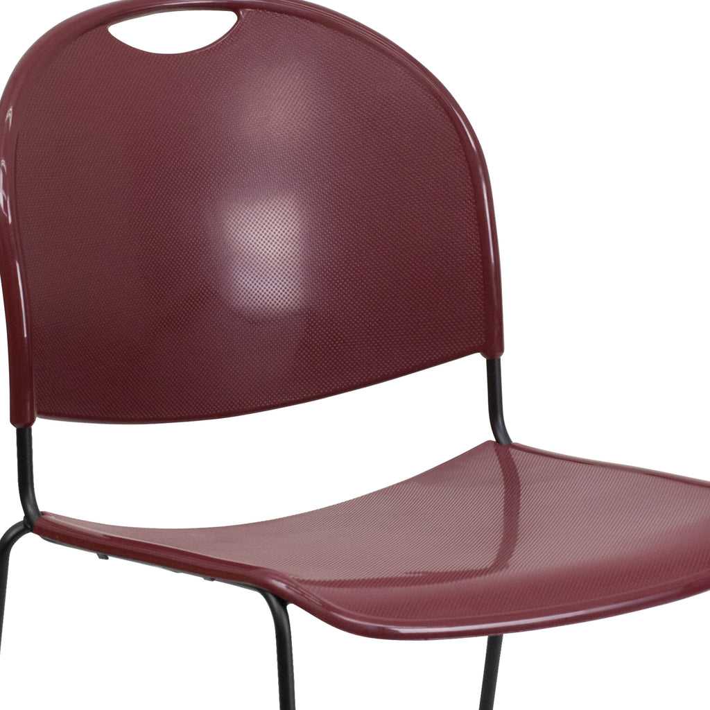 Flash Hercules Series 880 lb Capacity Ultra-Compact Stack Chair Metal Frame Black