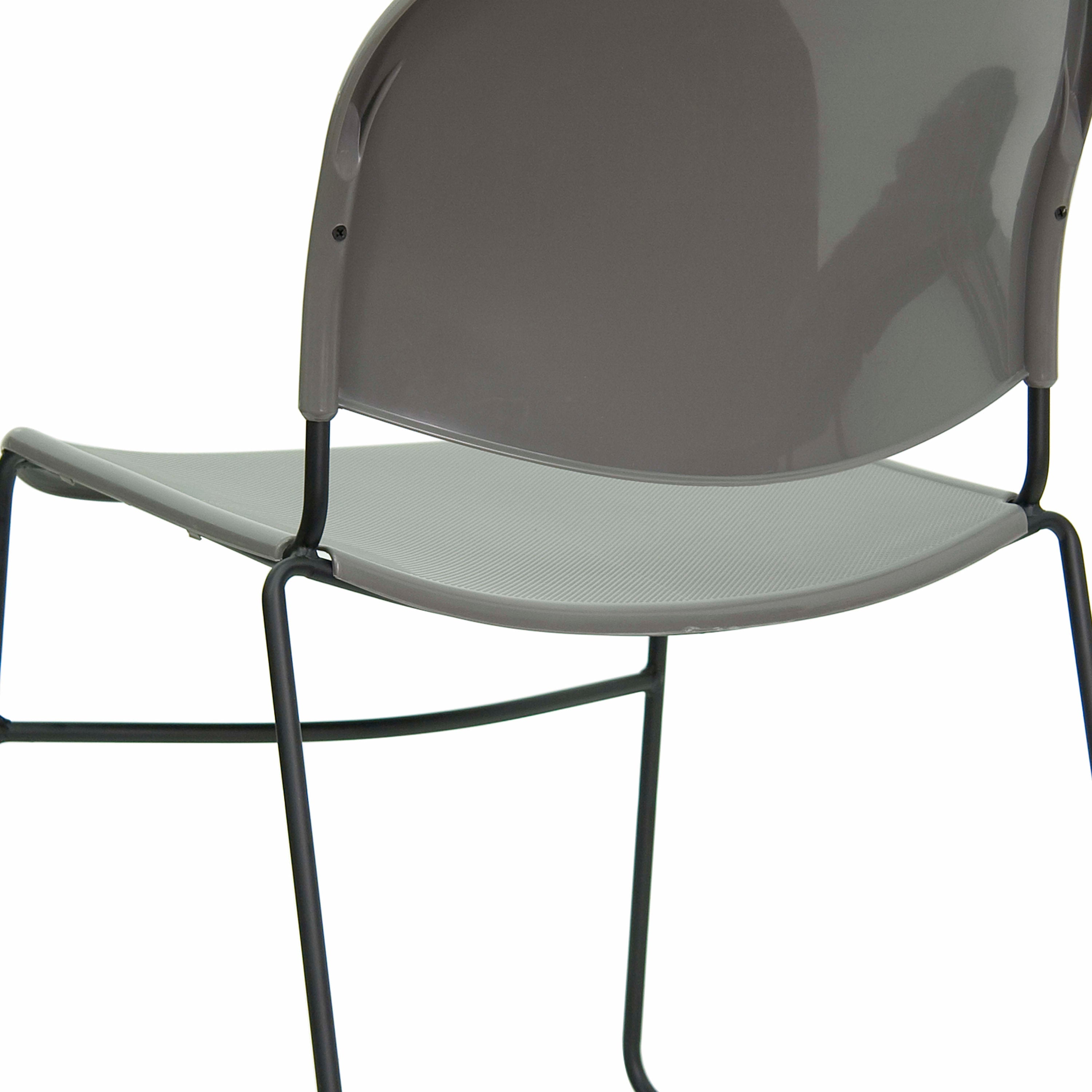 Flash Hercules Series 880 lb Capacity Ultra-Compact Stack Chair Metal Frame Black