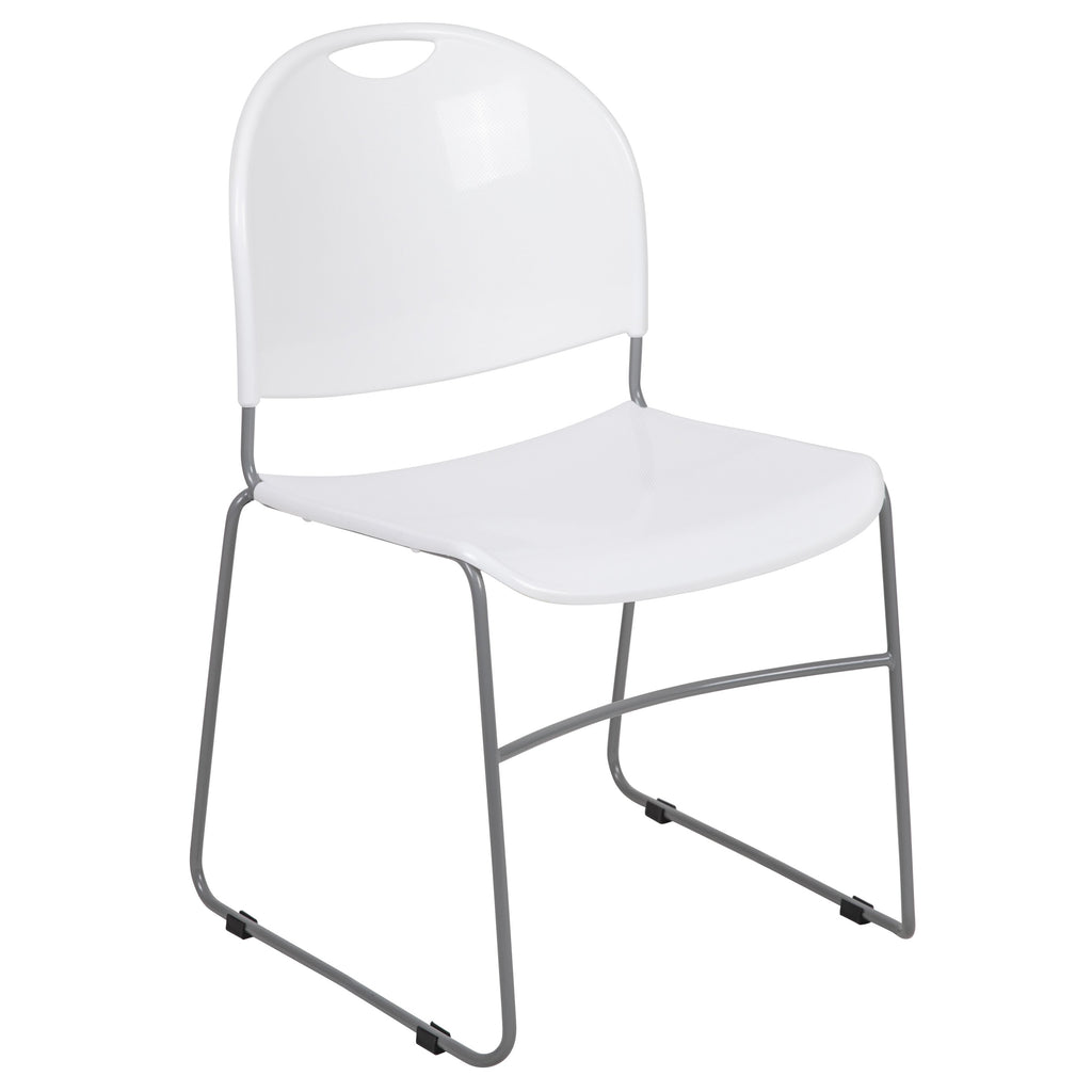 Flash Hercules Series 880 lb Capacity Ultra-Compact Stack Chair Metal Frame Black