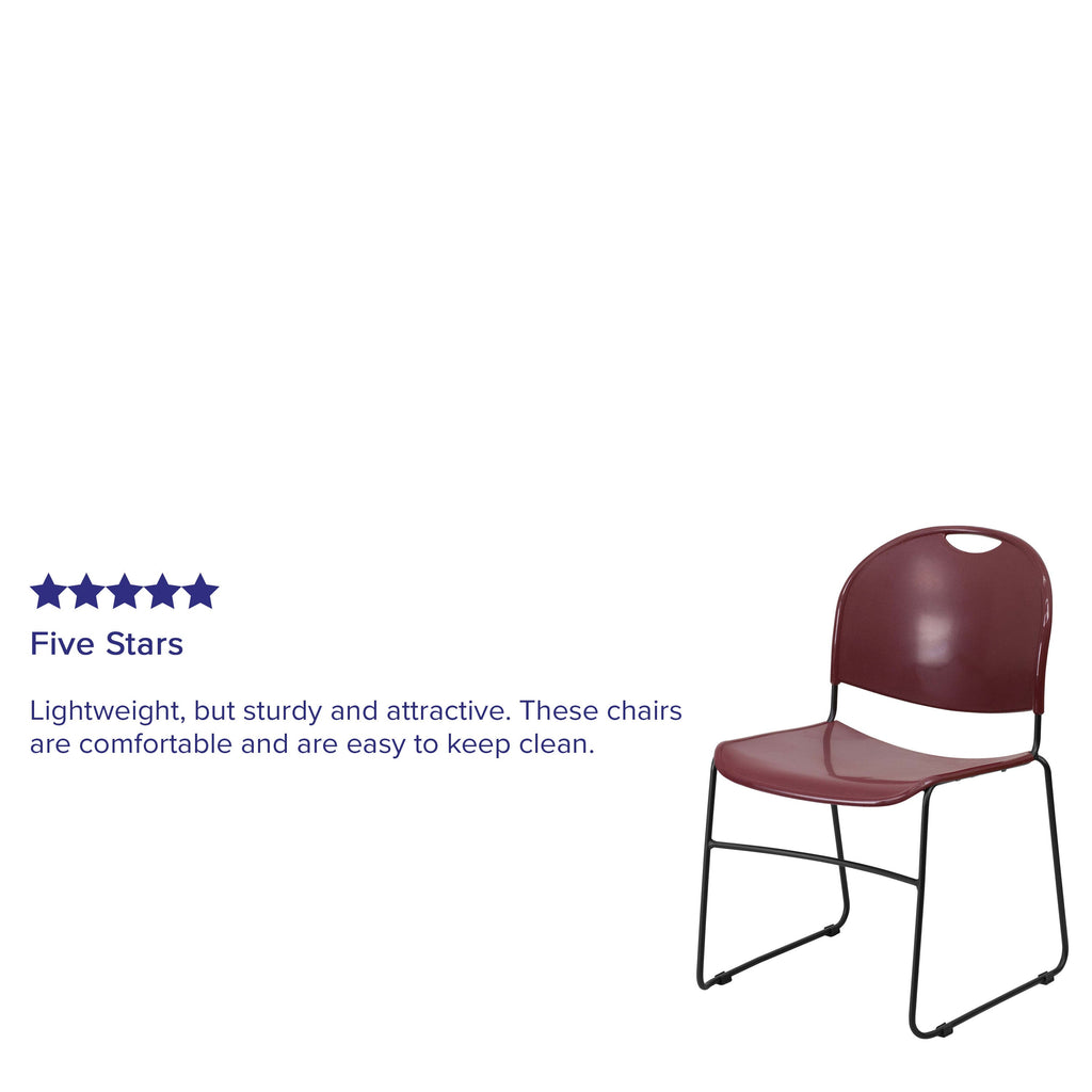 Flash Hercules Series 880 lb Capacity Ultra-Compact Stack Chair Metal Frame Black