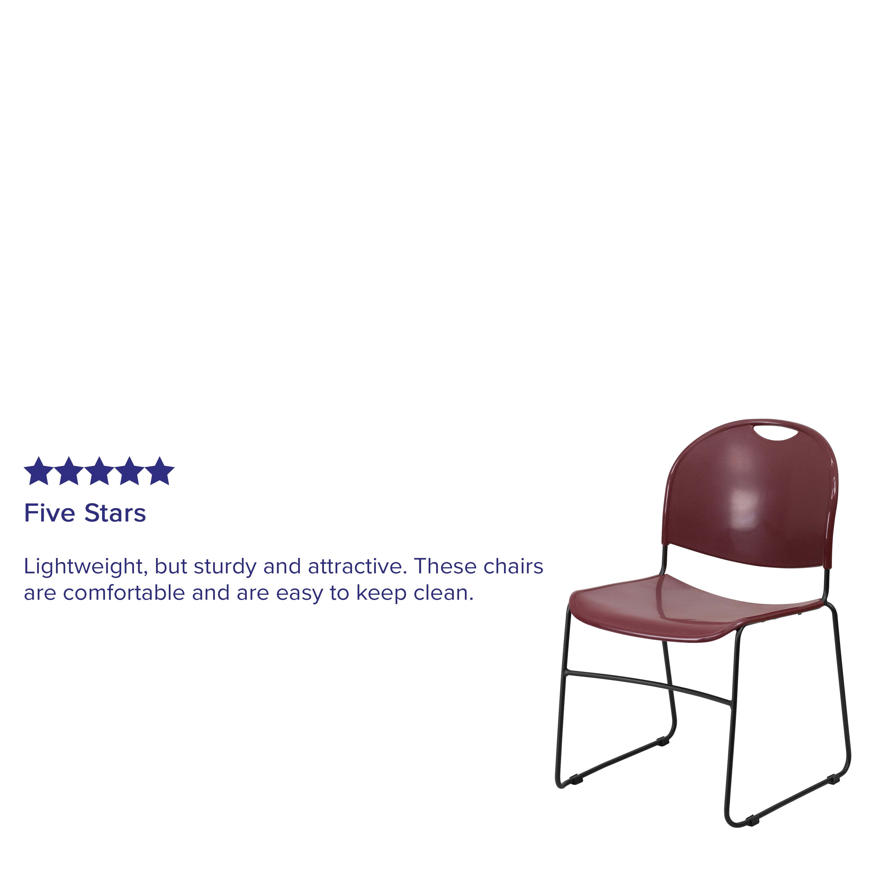 Flash Hercules Series 880 lb Capacity Ultra-Compact Stack Chair Metal Frame Black
