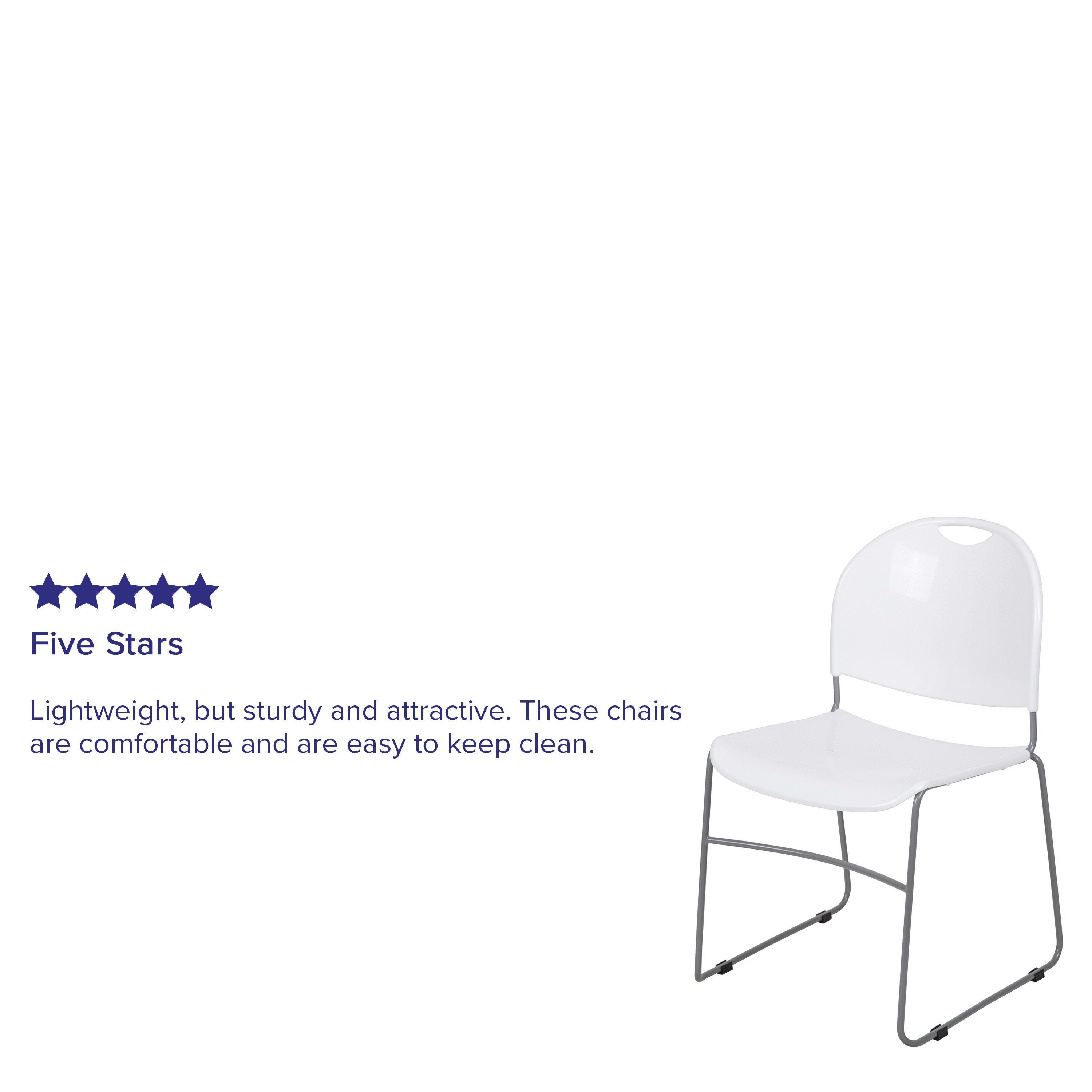 Flash Hercules Series 880 lb Capacity Ultra-Compact Stack Chair Metal Frame Black