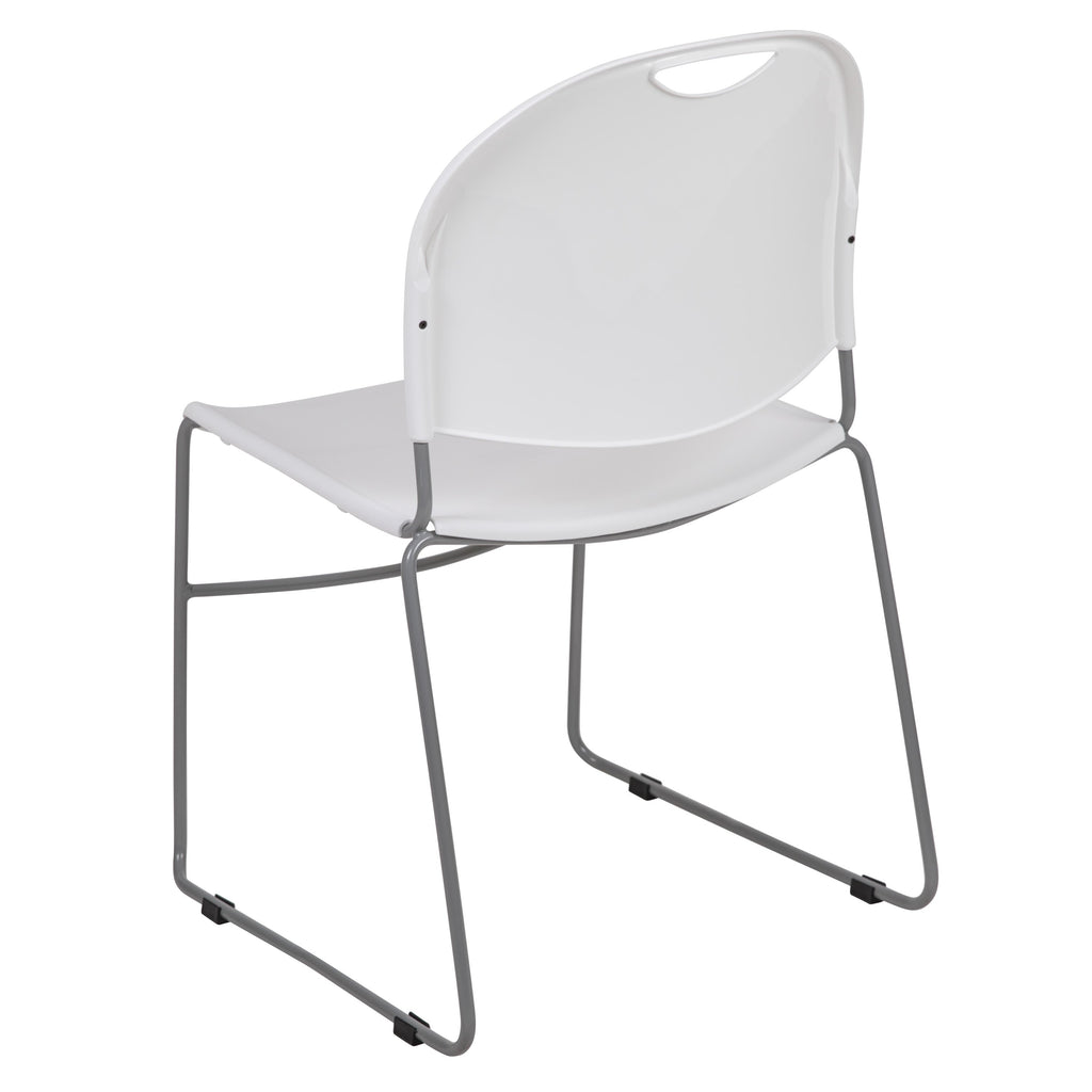 Flash Hercules Series 880 lb Capacity Ultra-Compact Stack Chair Metal Frame Black