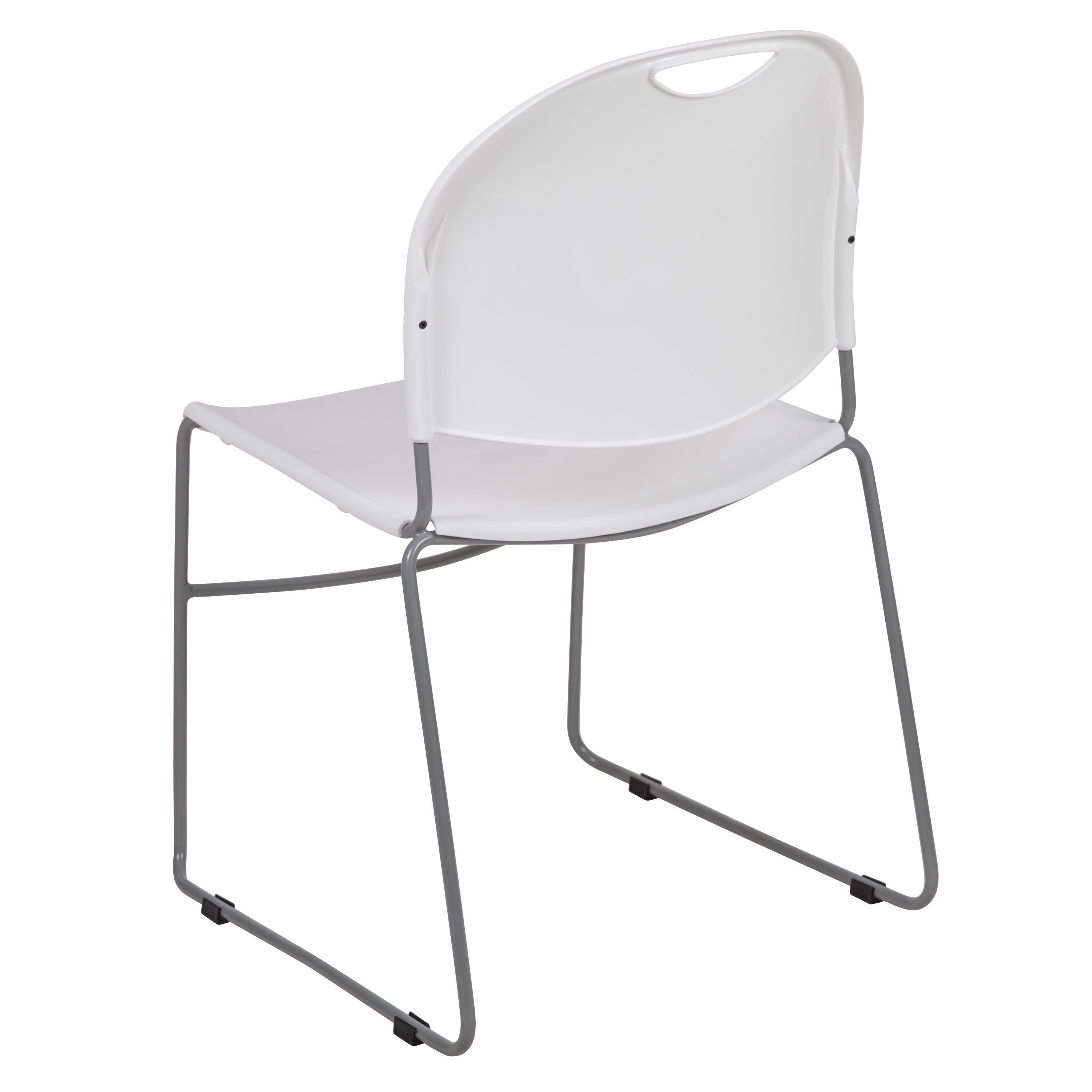 Flash Hercules Series 880 lb Capacity Ultra-Compact Stack Chair Metal Frame Black