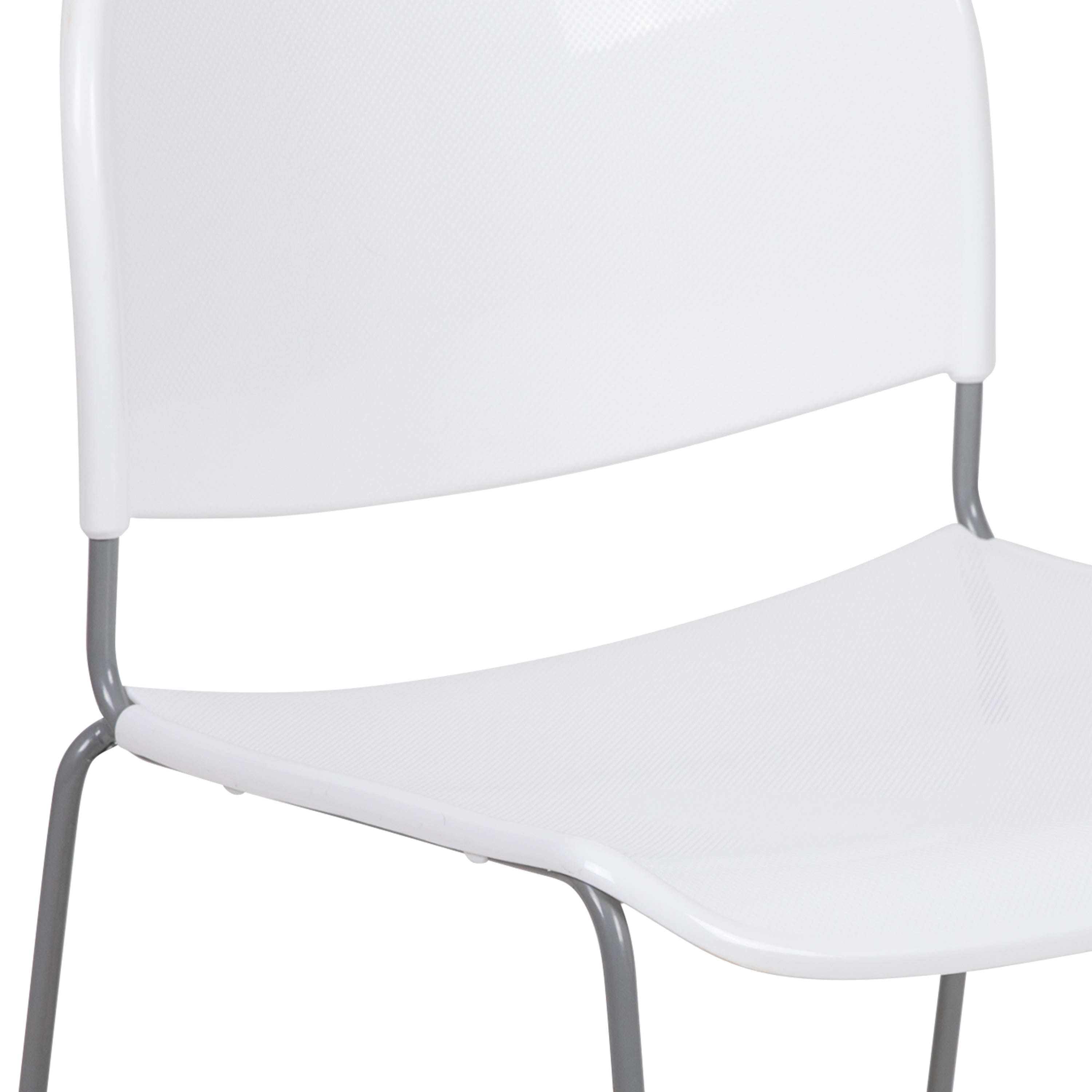 Flash Hercules Series 880 lb Capacity Ultra-Compact Stack Chair Metal Frame Black