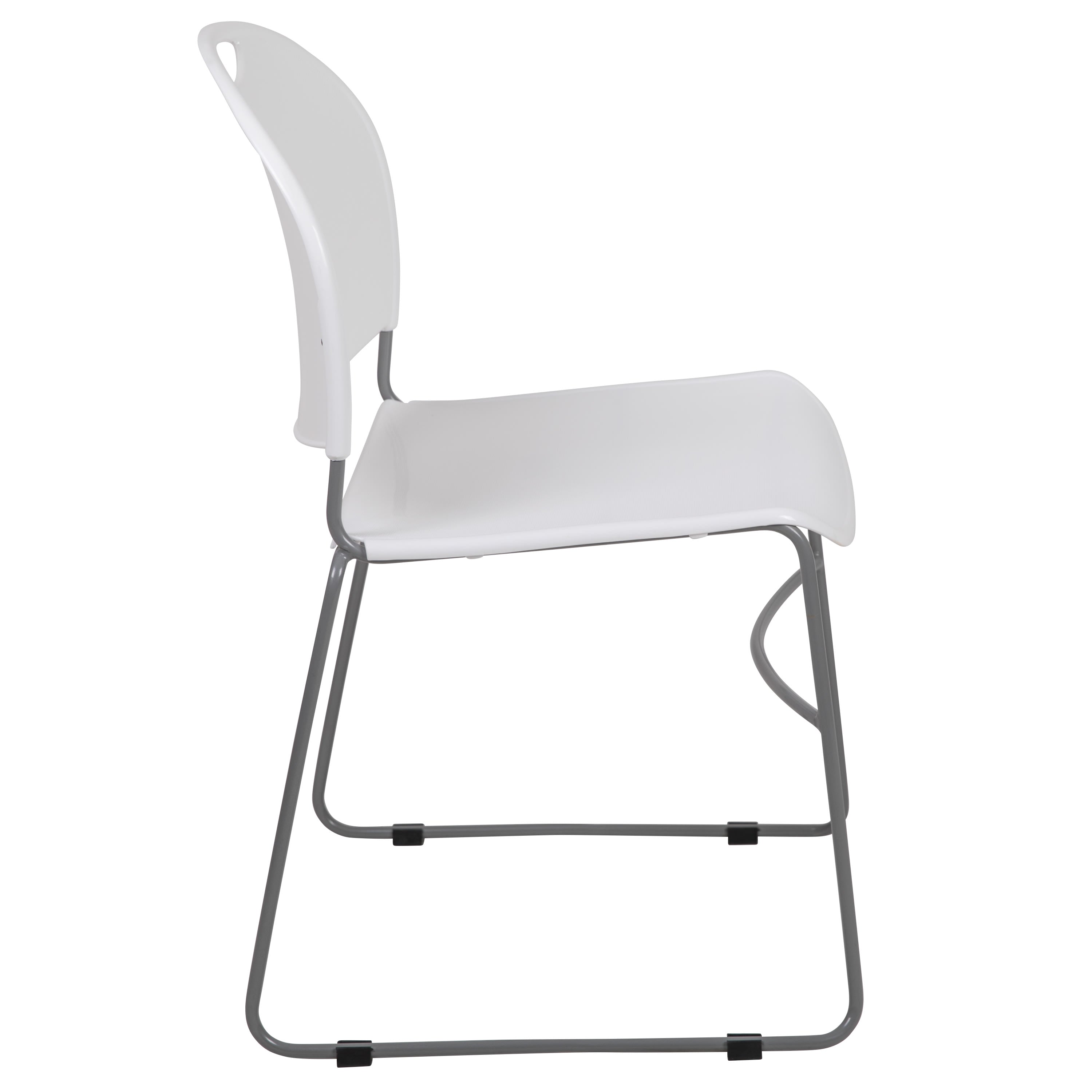 Flash Hercules Series 880 lb Capacity Ultra-Compact Stack Chair Metal Frame Black