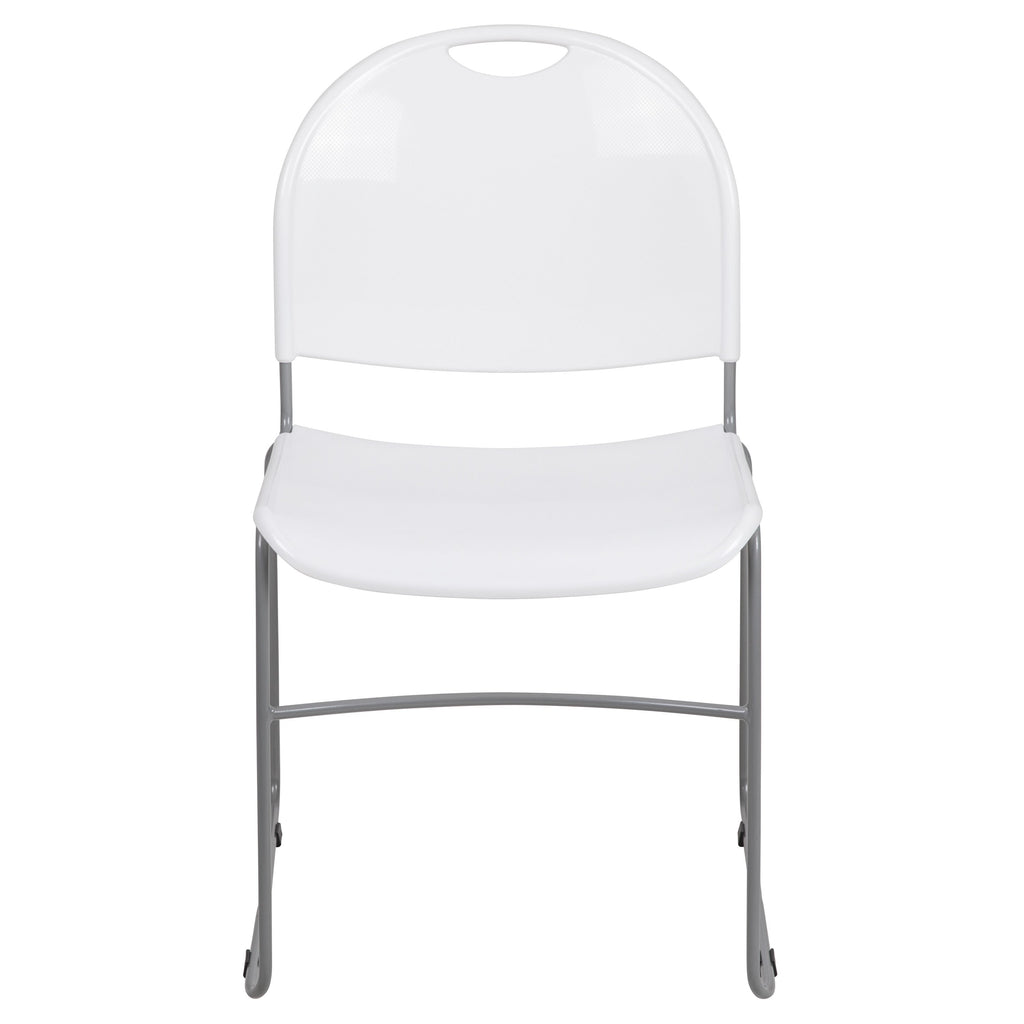 Flash Hercules Series 880 lb Capacity Ultra-Compact Stack Chair Metal Frame Black