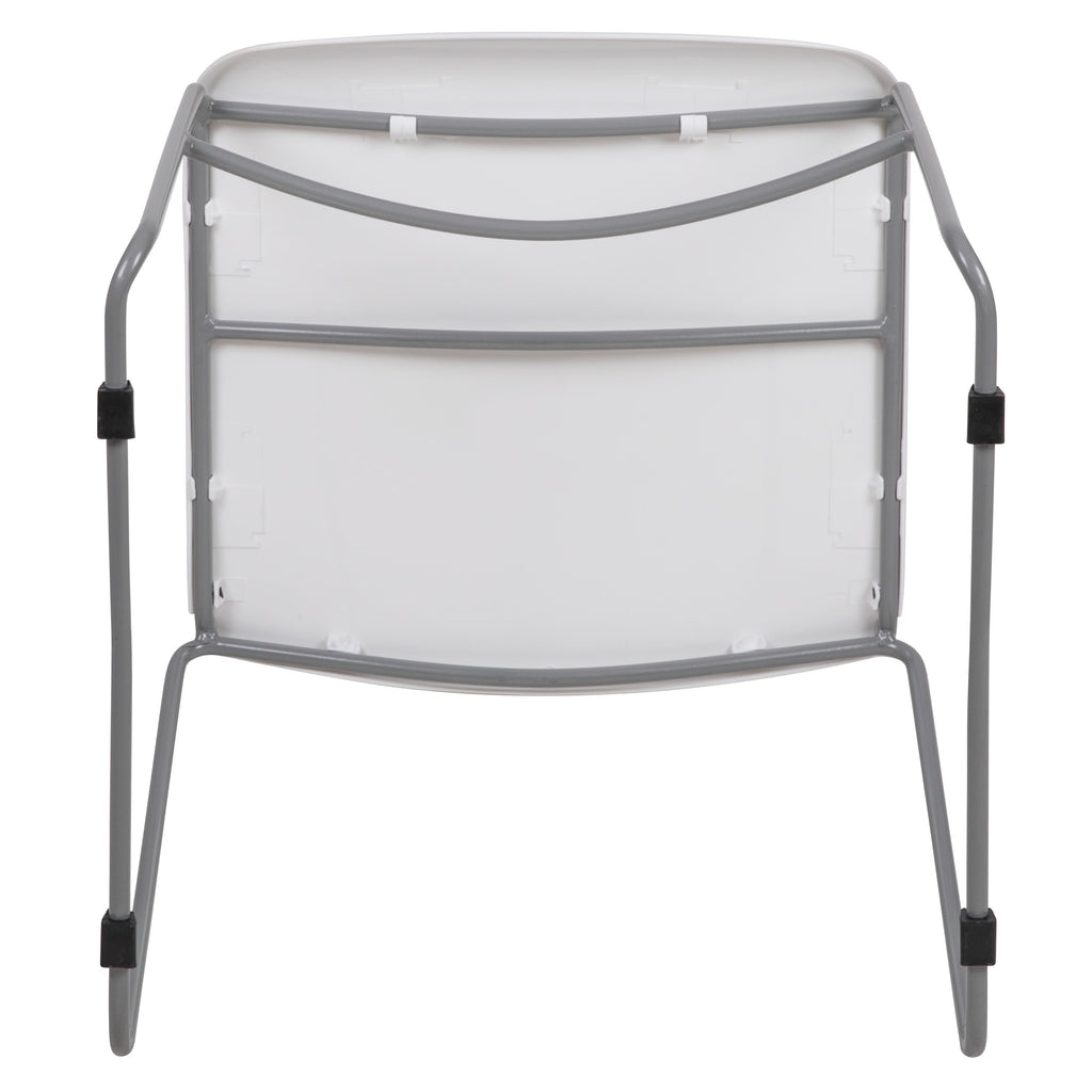 Flash Hercules Series 880 lb Capacity Ultra-Compact Stack Chair Metal Frame Black