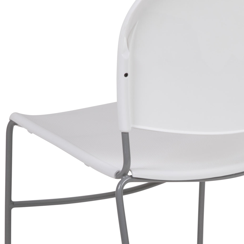 Flash Hercules Series 880 lb Capacity Ultra-Compact Stack Chair Metal Frame Black