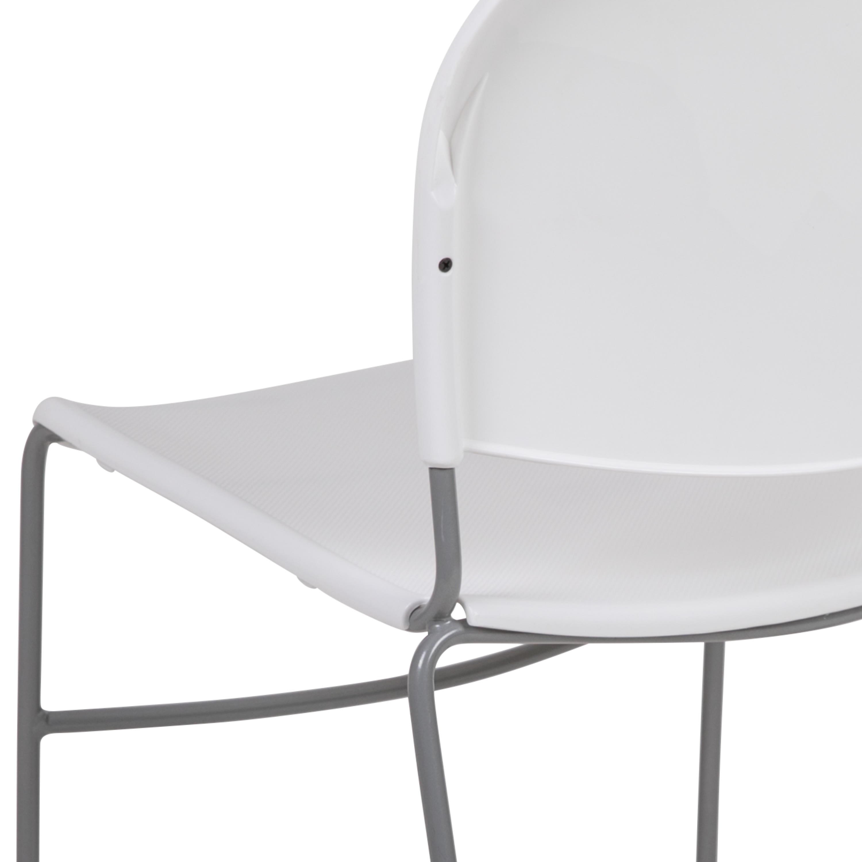 Flash Hercules Series 880 lb Capacity Ultra-Compact Stack Chair Metal Frame Black