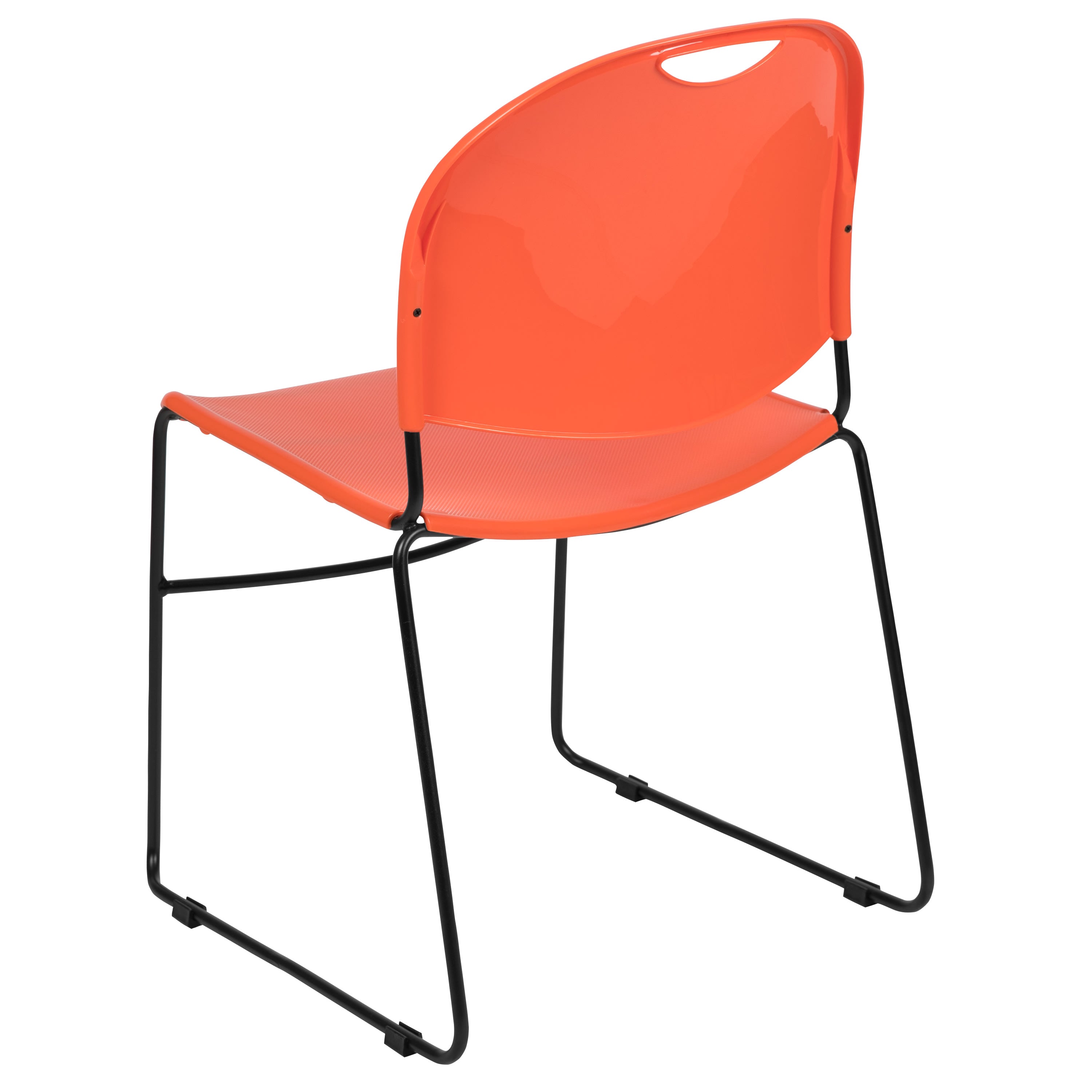 Flash Hercules Series 880 lb Capacity Ultra-Compact Stack Chair Metal Frame Black